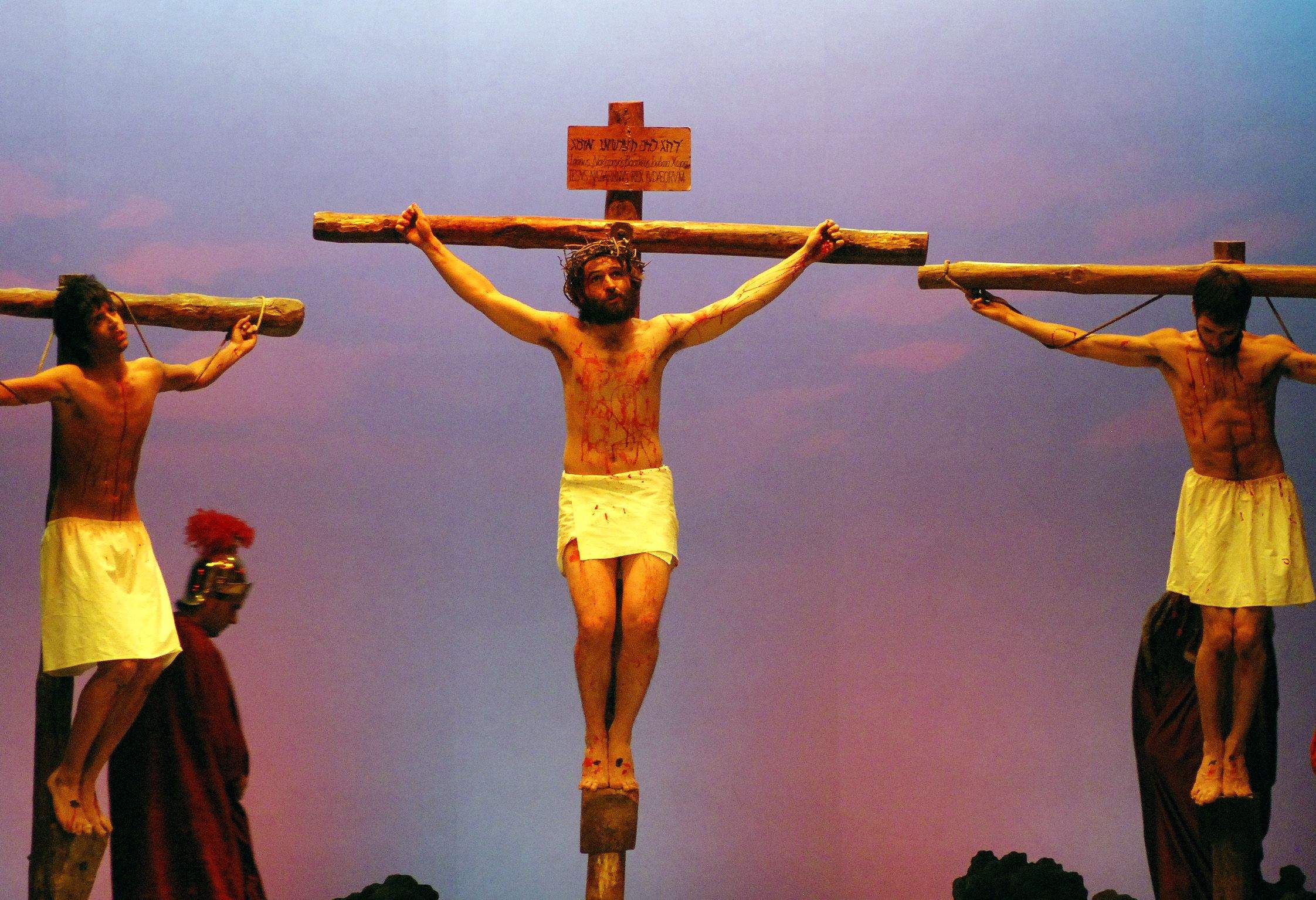 Interpretación de La Pasión en Salesianos. Foto Carlos Jalle