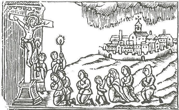 Dibujo de unas rogativas para la lluvia