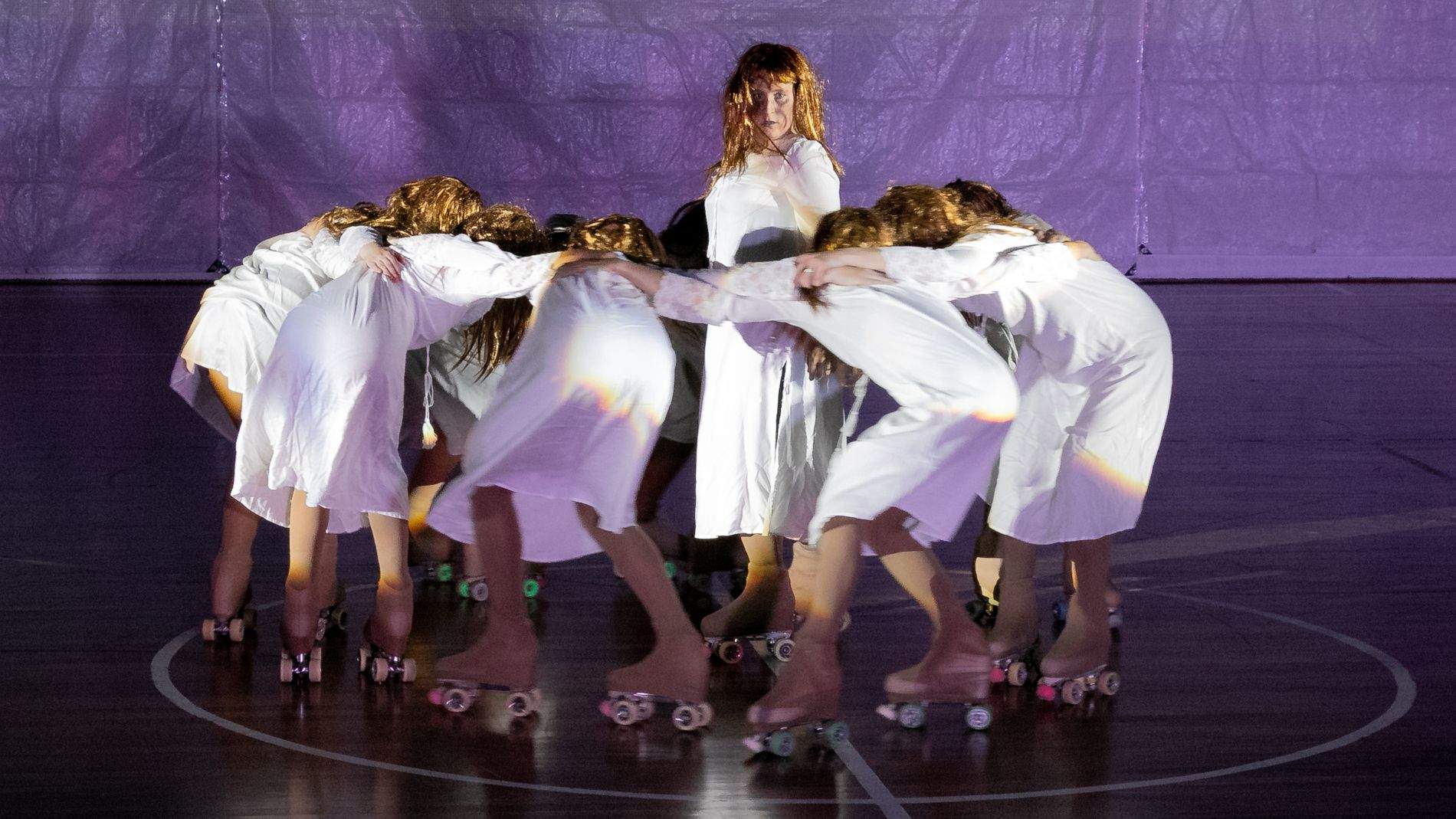 Imágenes de la exhibición del Club Patín Huesca. Foto Estela Alcay