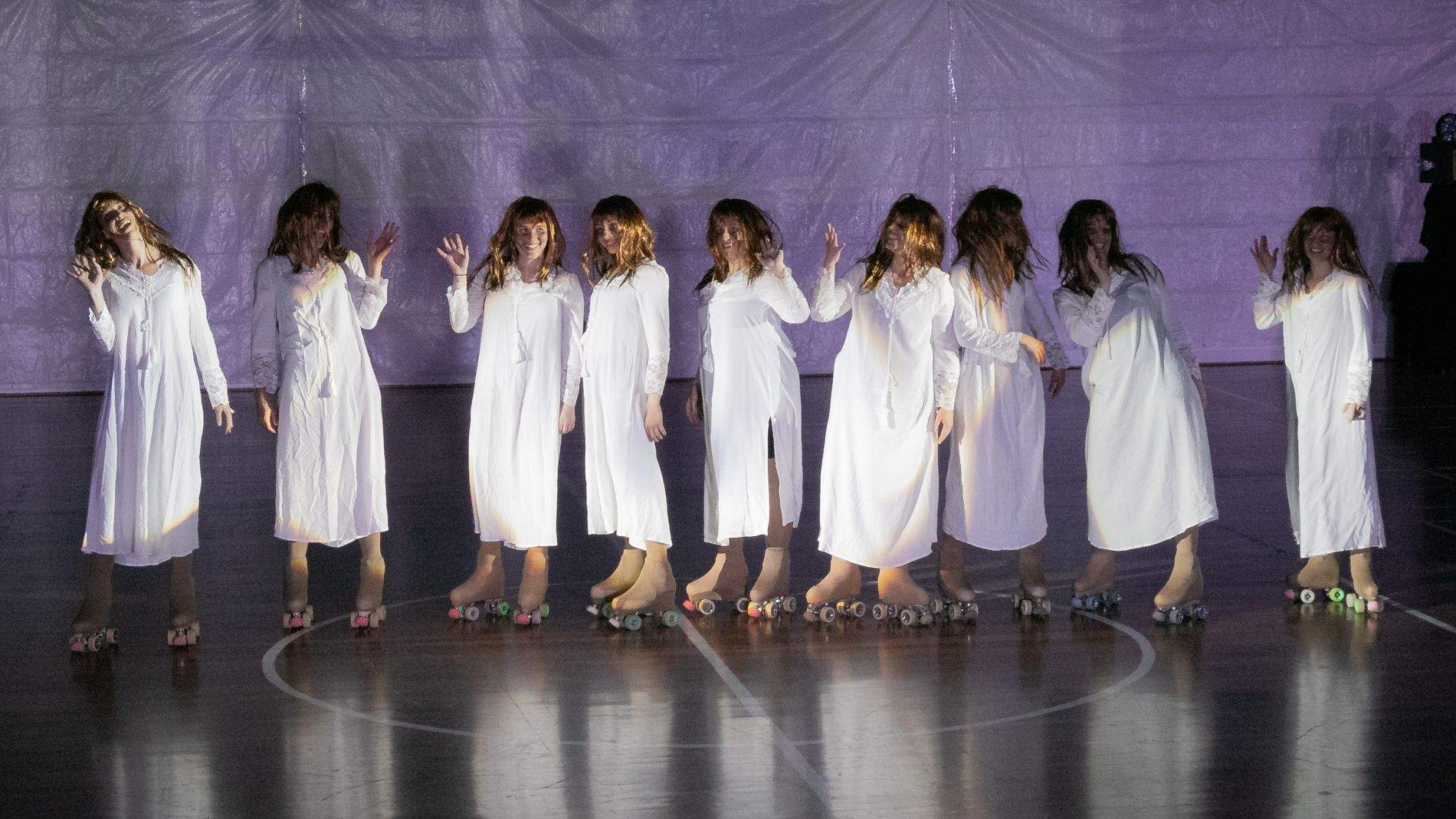 Imágenes de la exhibición del Club Patín Huesca. Foto Estela Alcay