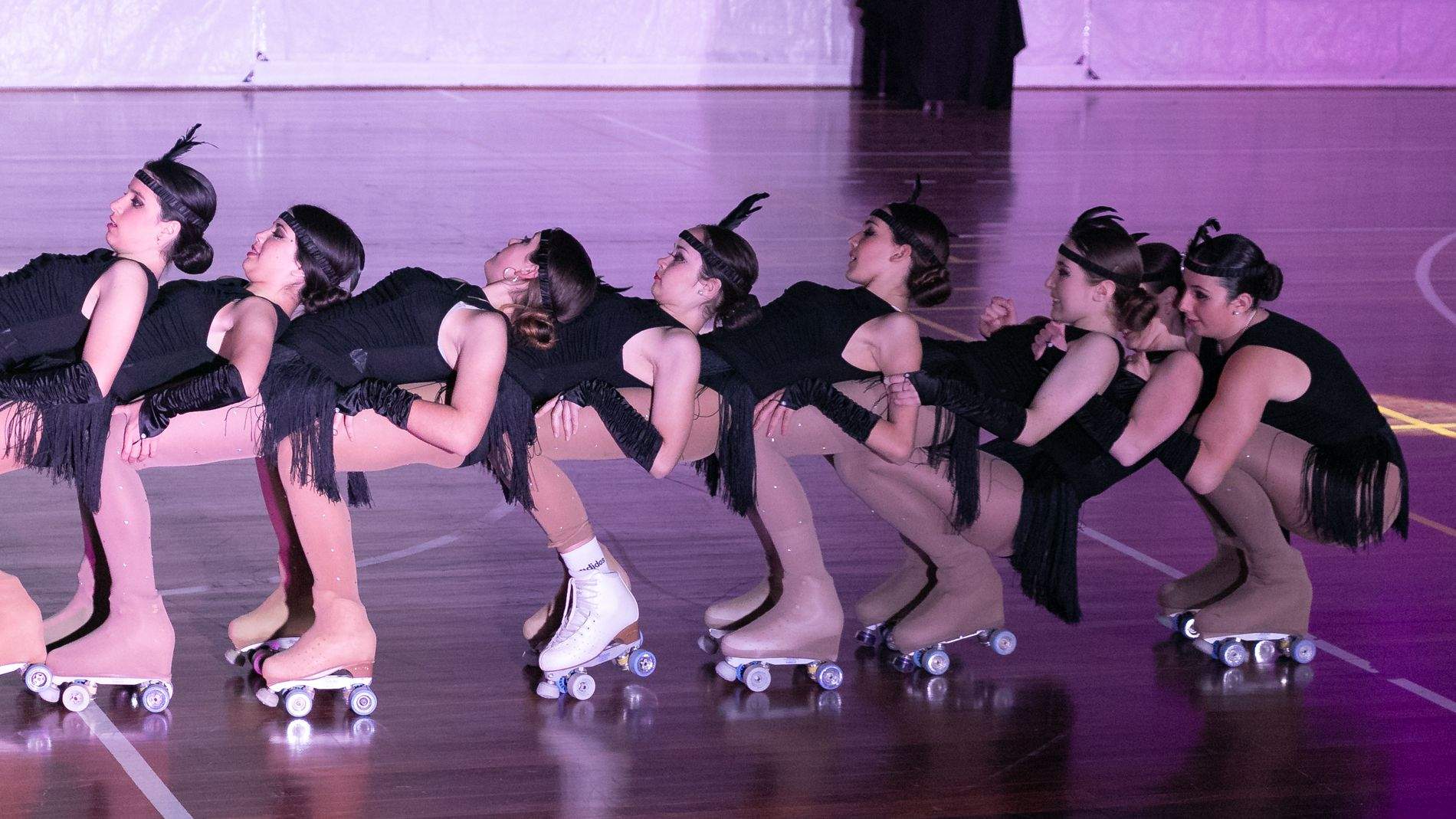 Imágenes de la exhibición del Club Patín Huesca. Foto Estela Alcay