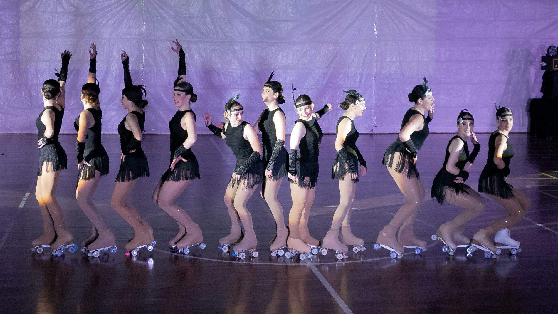 Imágenes de la exhibición del Club Patín Huesca. Foto Estela Alcay
