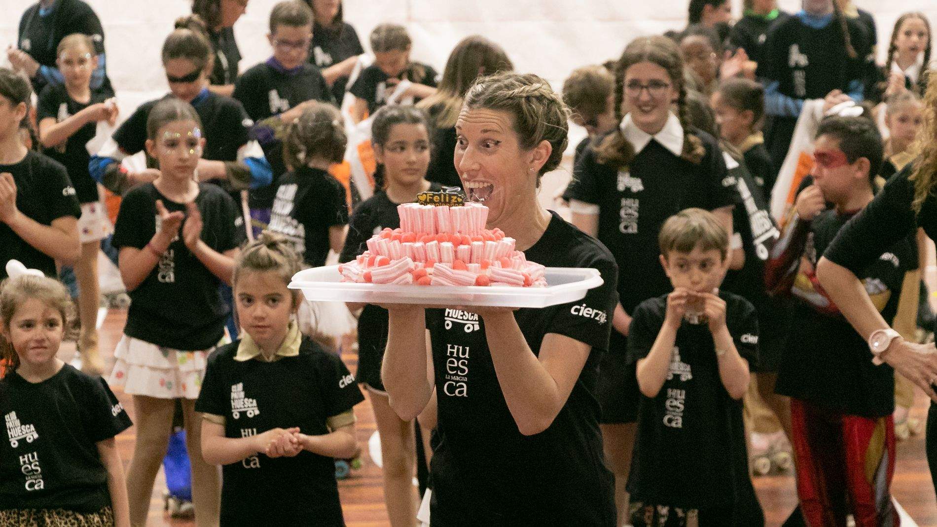 Imágenes de la exhibición del Club Patín Huesca. Foto Estela Alcay