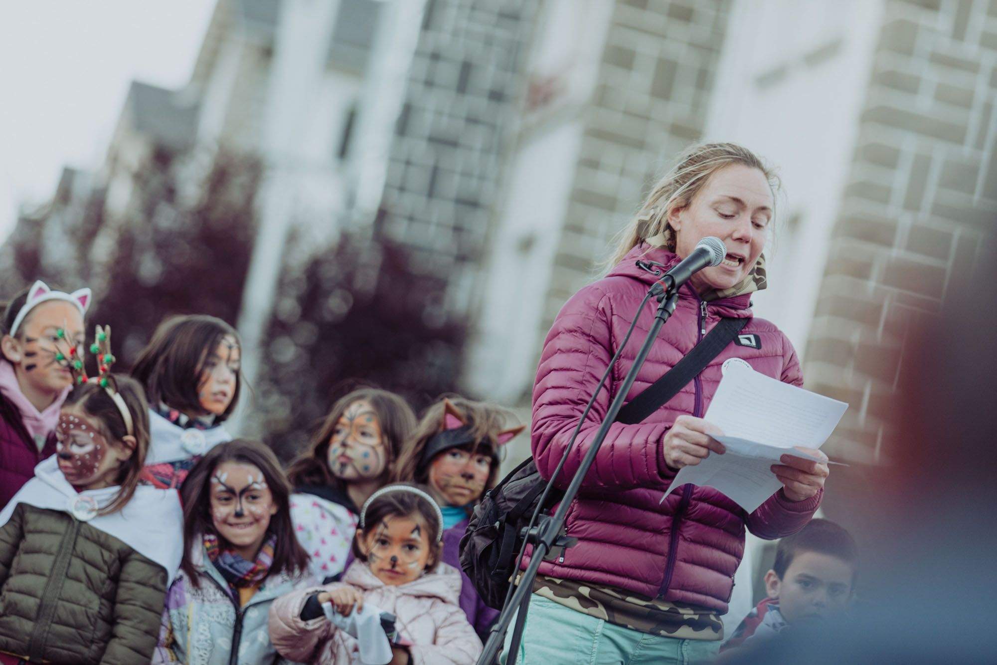 Manifestación celebrada en Jaca en contra de la unión de estaciones por Canal Roya. Foto: Ojos Pirenaicos