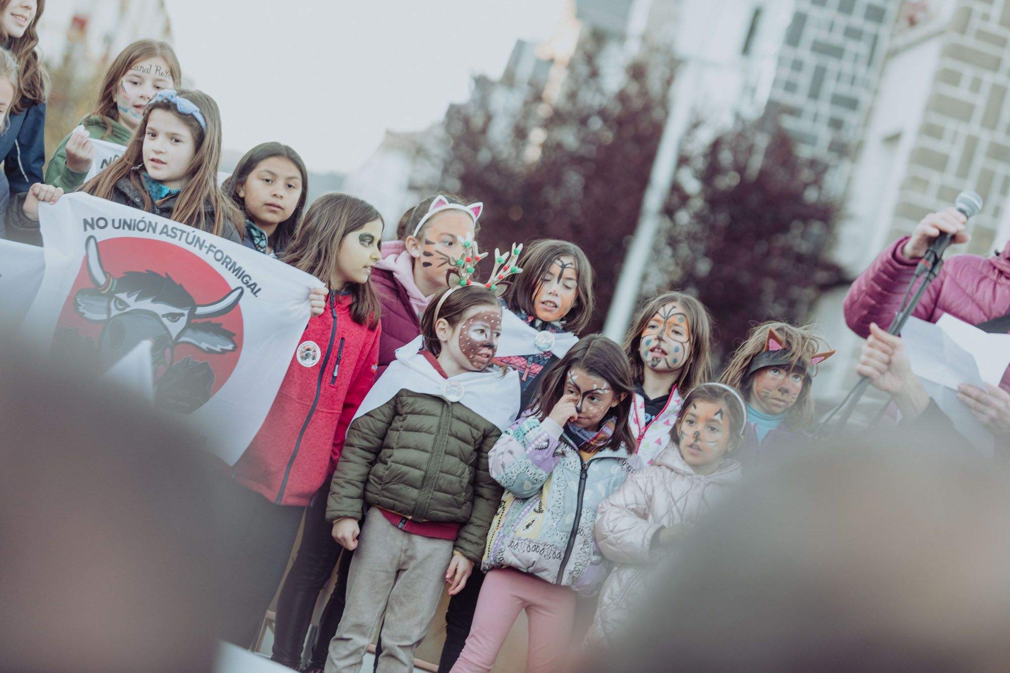 Manifestación celebrada en Jaca en contra de la unión de estaciones por Canal Roya. Foto: Ojos Pirenaicos