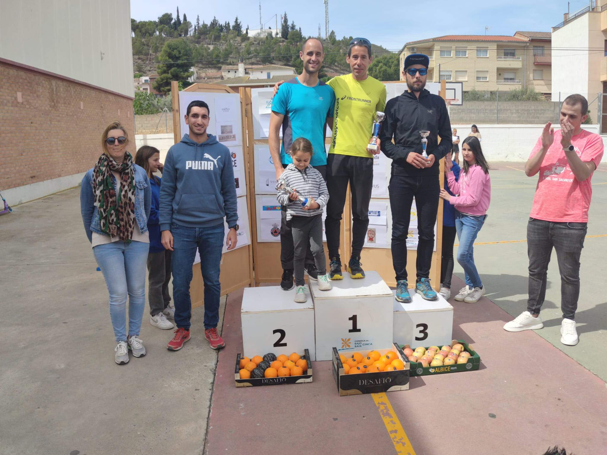 Podio de la prueba larga de Torrente de Cinca.