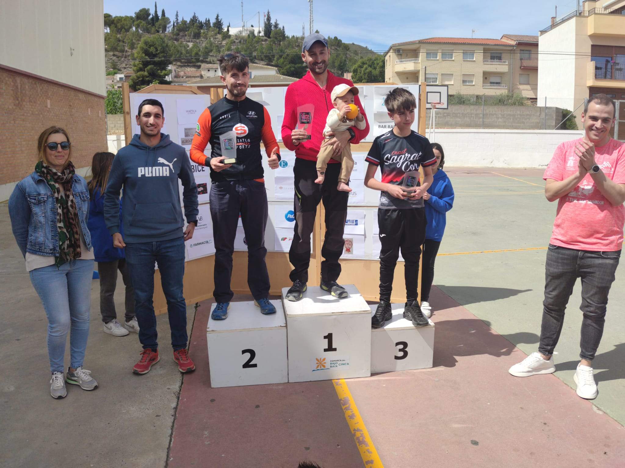 Podio de la modalidad corta masculina de la Copa Trail.