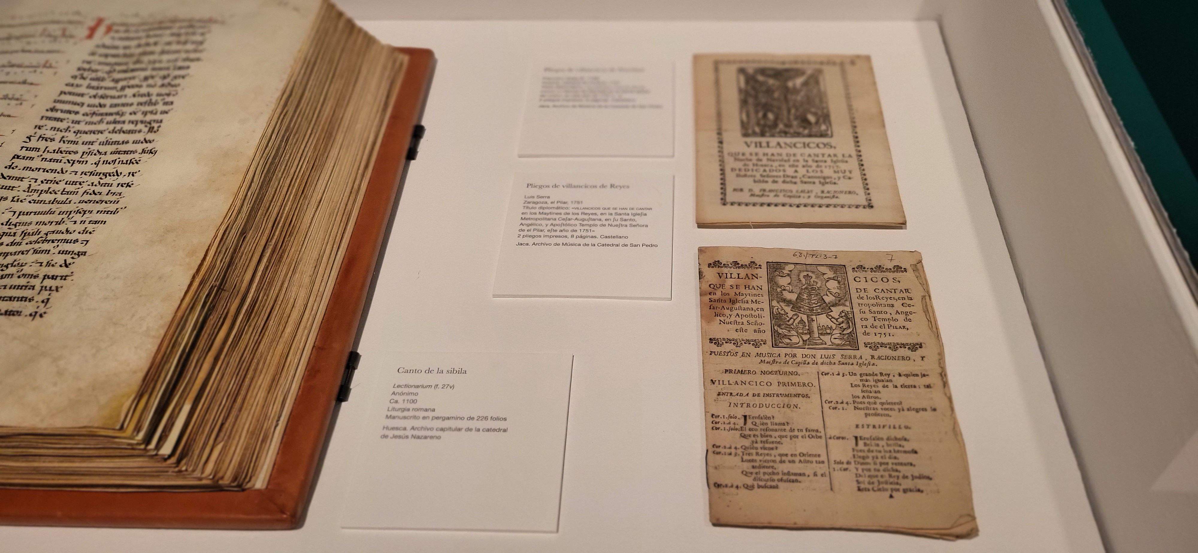 Exposición Patrimonio de la fiesta y la música en Huesca (Siglos XII al XVIII). Foto Myriam Martínez