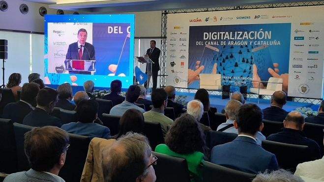 Intervención de Planas en su participación en la jornada del Canal de Aragón y Cataluña.