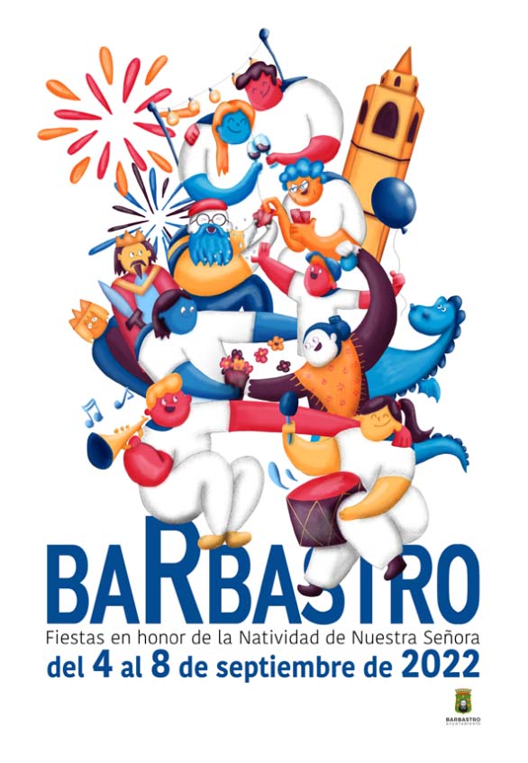 Cartel de las fiestas de Barbastro, obra de Nerea Mur. Cartel de las fiestas de Barbastro, obra de Nerea Mur.