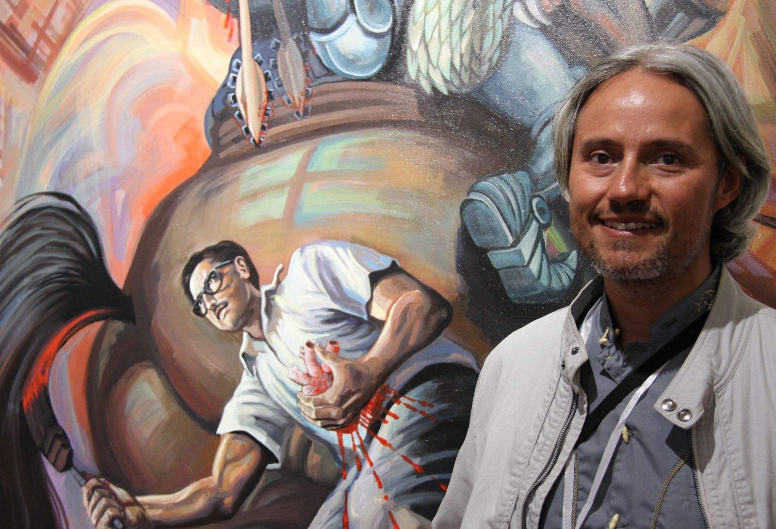 Homero Regla Merkalt. 100 años de muralismo mexicano. Galería IKE´RI   Claudia Ángeles. Foto Carlos Neofato