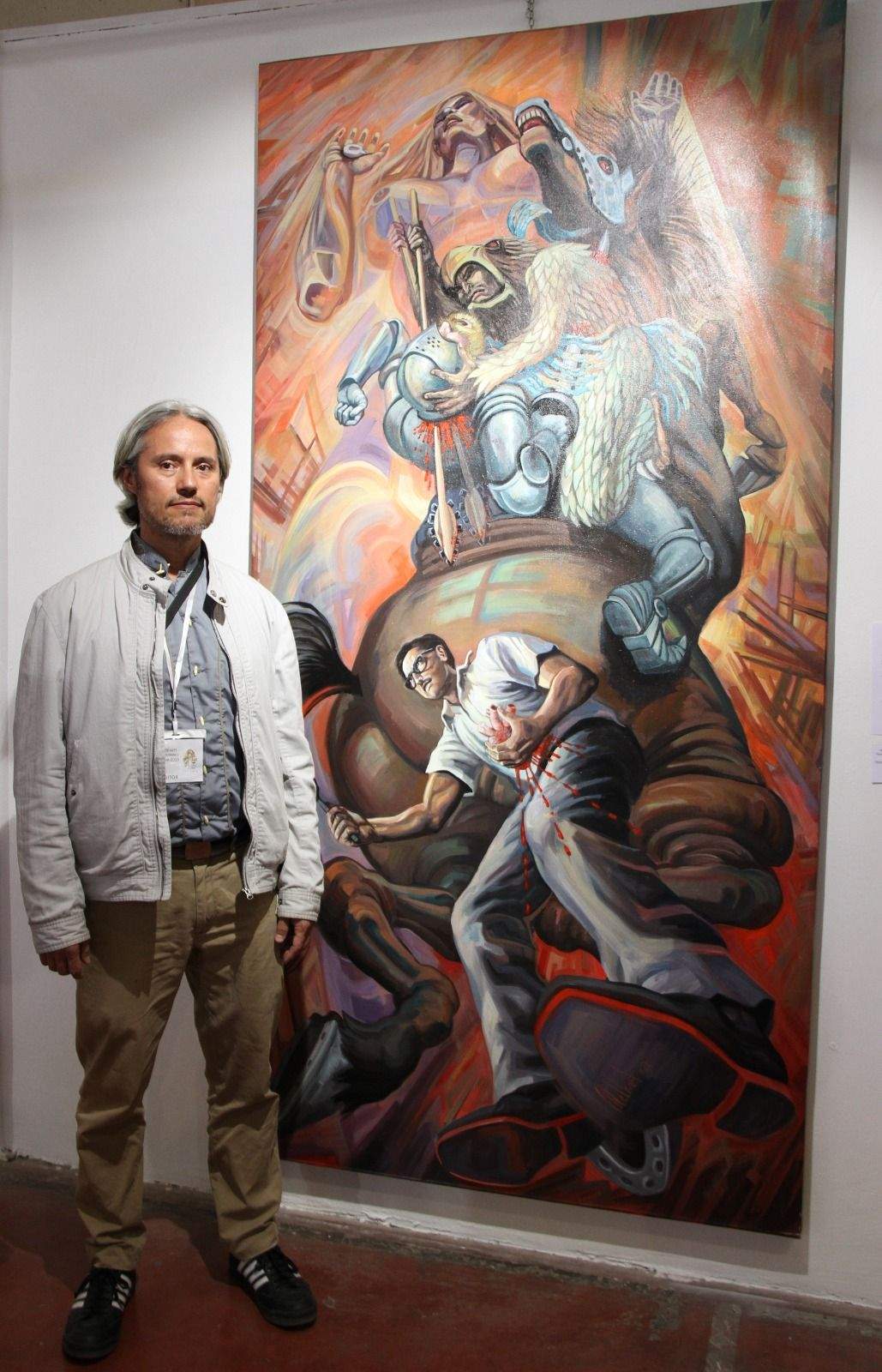 Homero Regla Merkalt. 100 años de muralismo mexicano. Galería IKE´RI   Claudia Ángeles. Foto Carlos Neofato