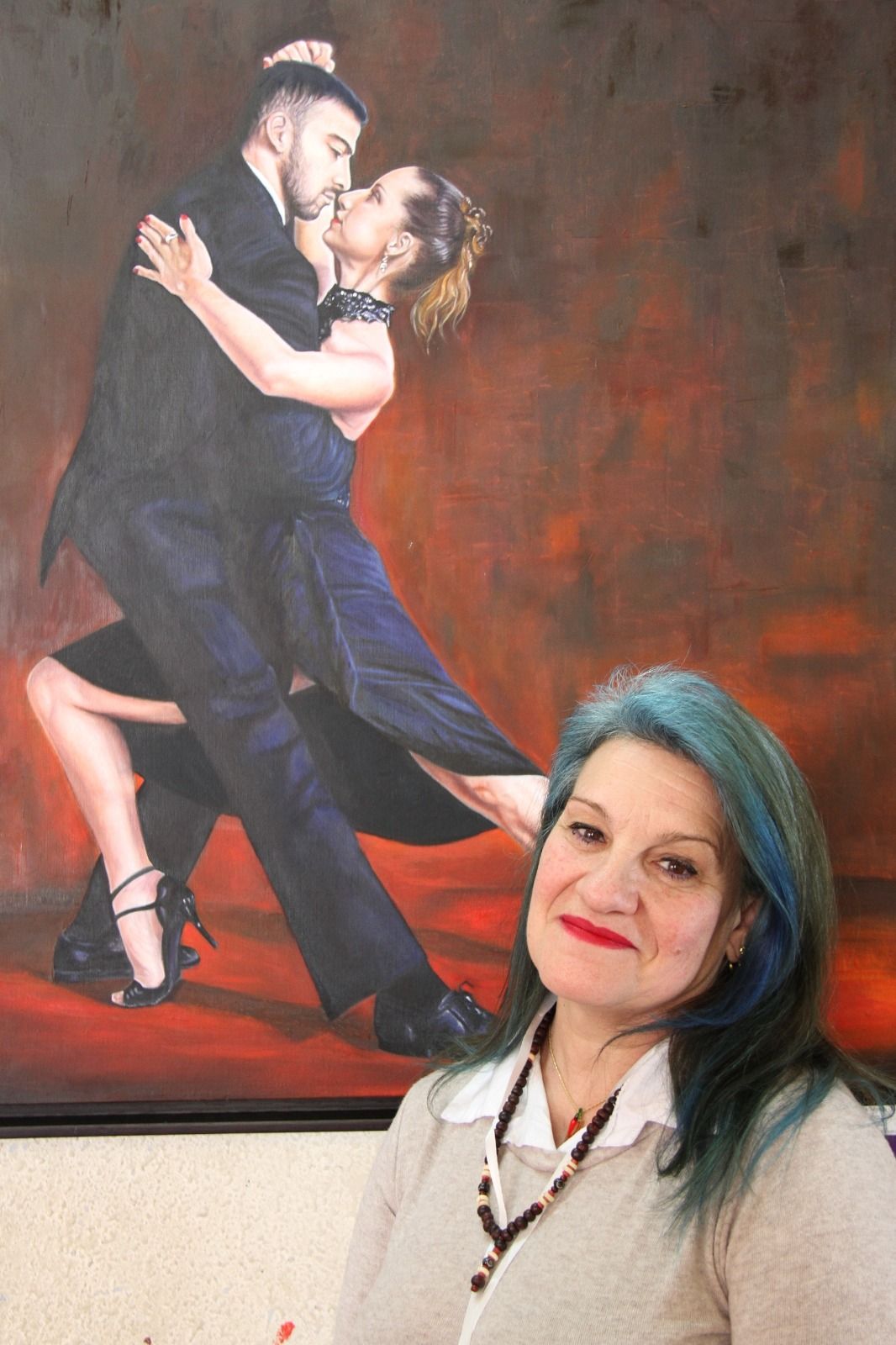 Victoria de la Serna (pintora y galerista) y Diego Tomaíno (escritor). Foto Carlos Neofato