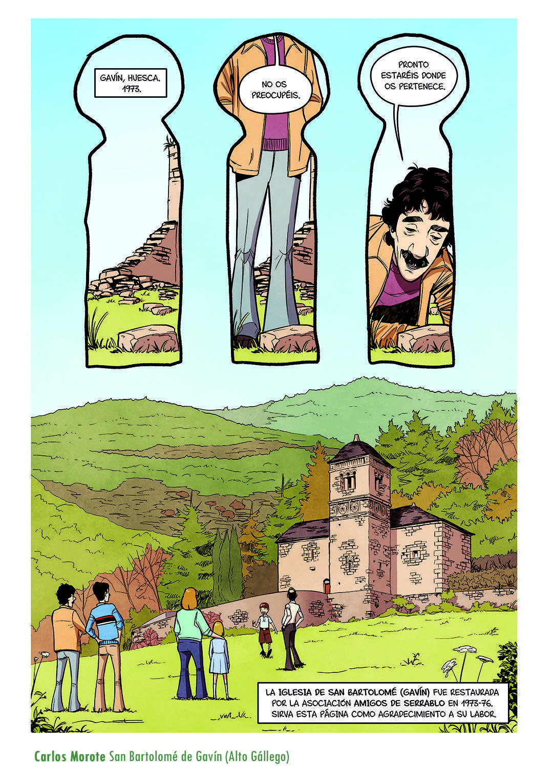 Estampas del Viello Aragón, en cómic, de Carlos Morote