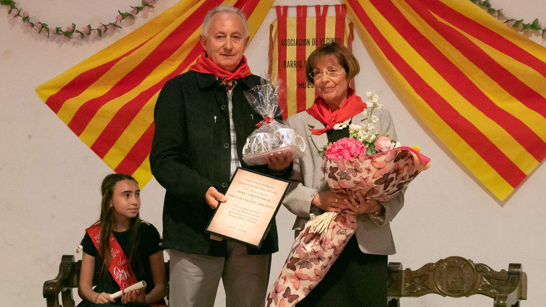Fiestas del barrio de San Lorenzo 2023. Presentación de las mairalesas y los mayorales. Foto Estela Alcay