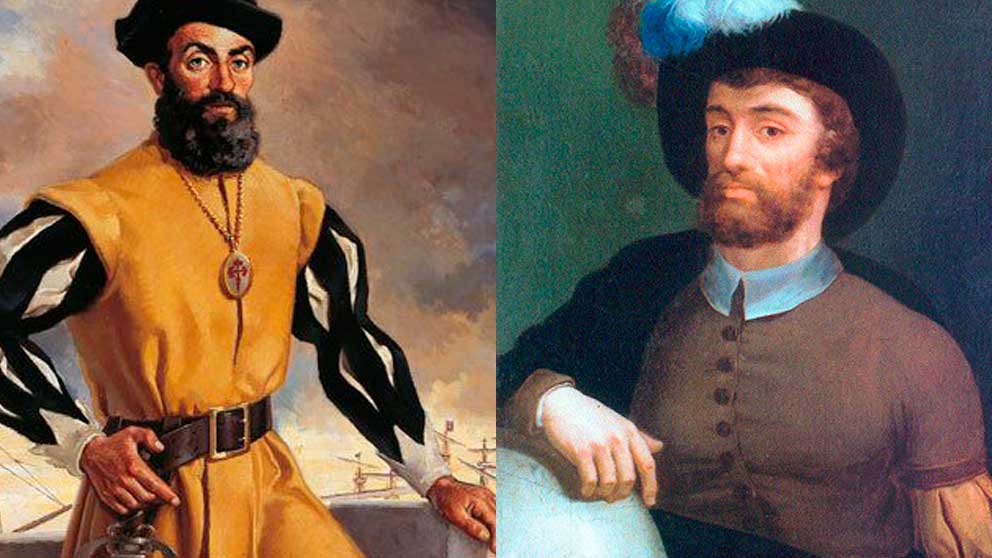 Fernando de Magallanes y Juan Sebastián Delcano.