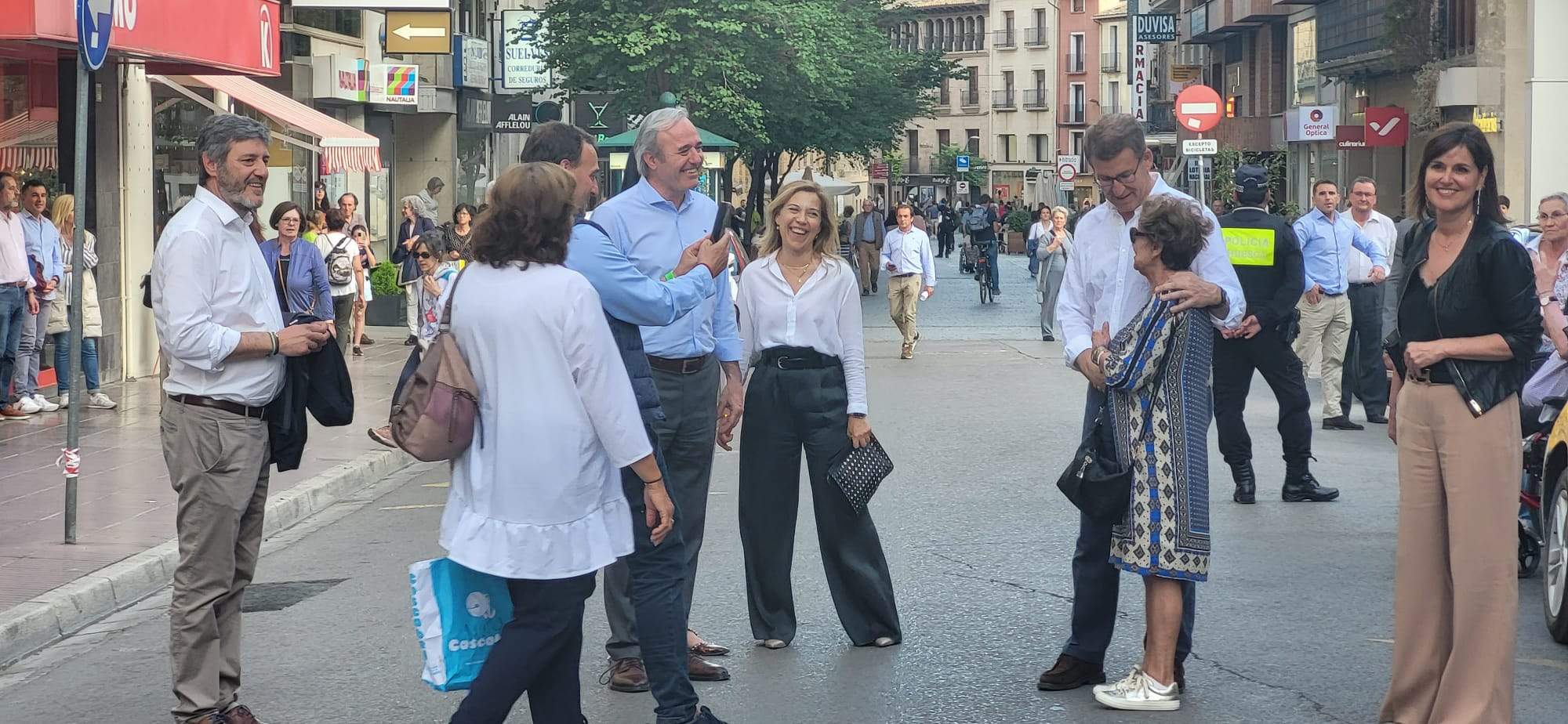 Acto electoral del PP en Huesca, con la presencia de Alberto Núñez Feijóo. Foto: Mercedes Manterola
