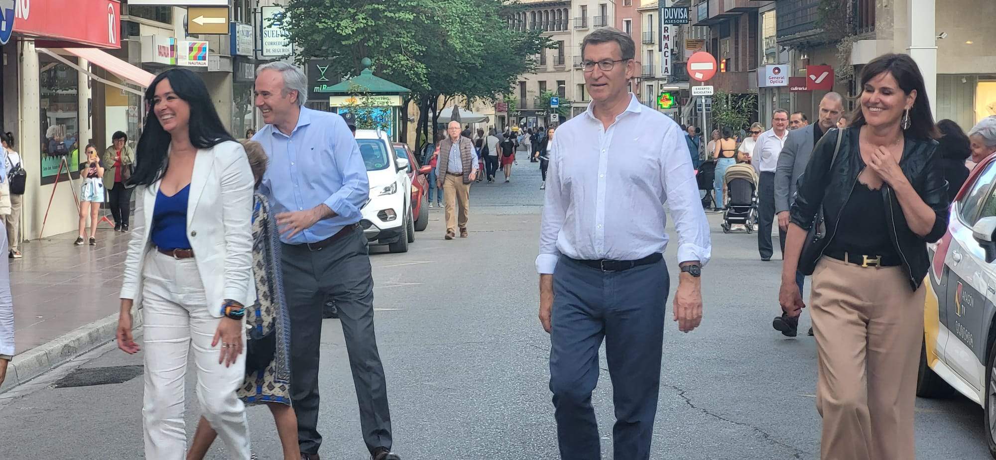 Acto electoral del PP en Huesca, con la presencia de Alberto Núñez Feijóo. Foto: Mercedes Manterola