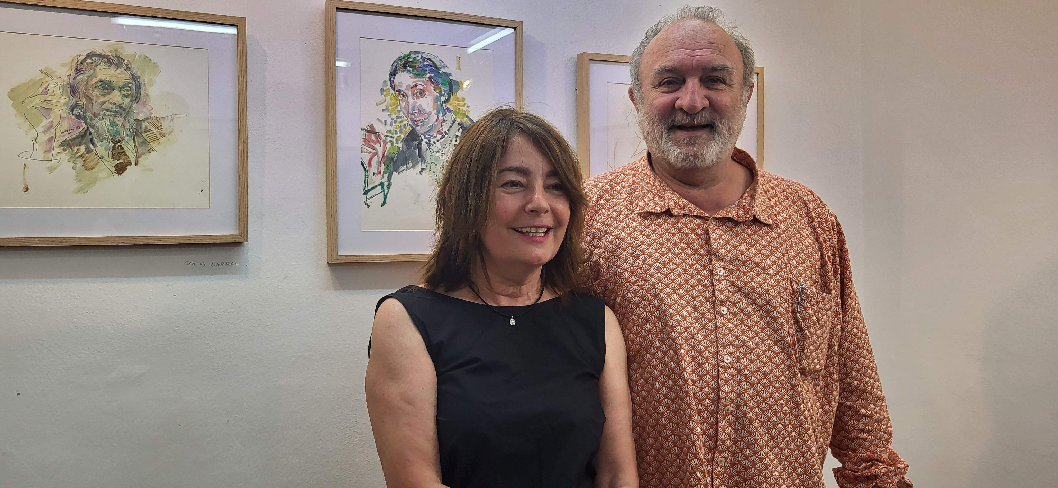 Inauguración de la exposición de Grau Santos en la librería Anónima de Huesca. Foto Myriam Martínez