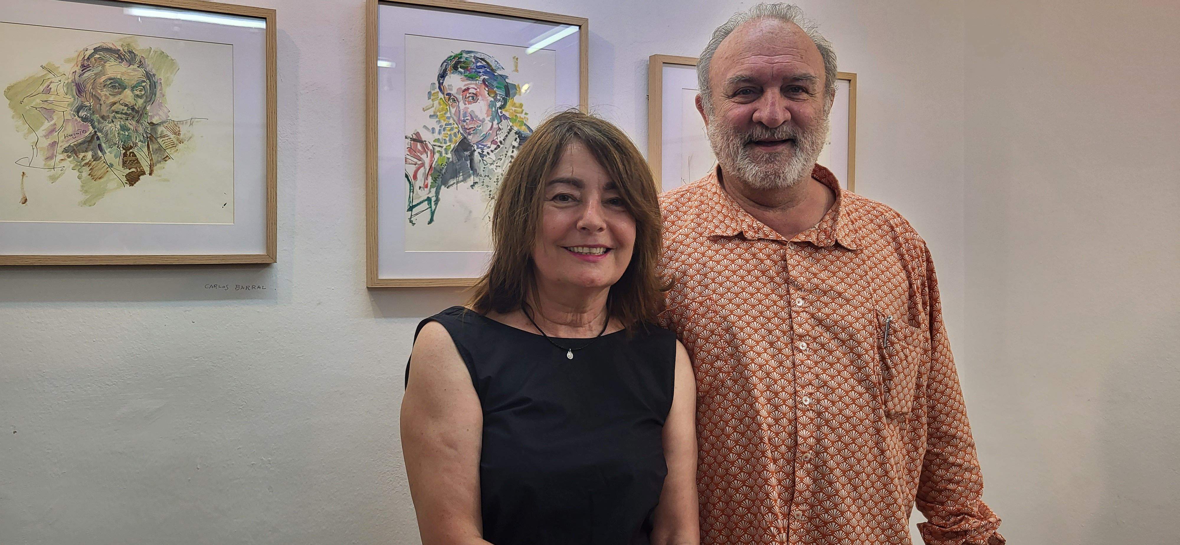 Inauguración de la exposición de Grau Santos en la librería Anónima de Huesca. Foto Myriam Martínez