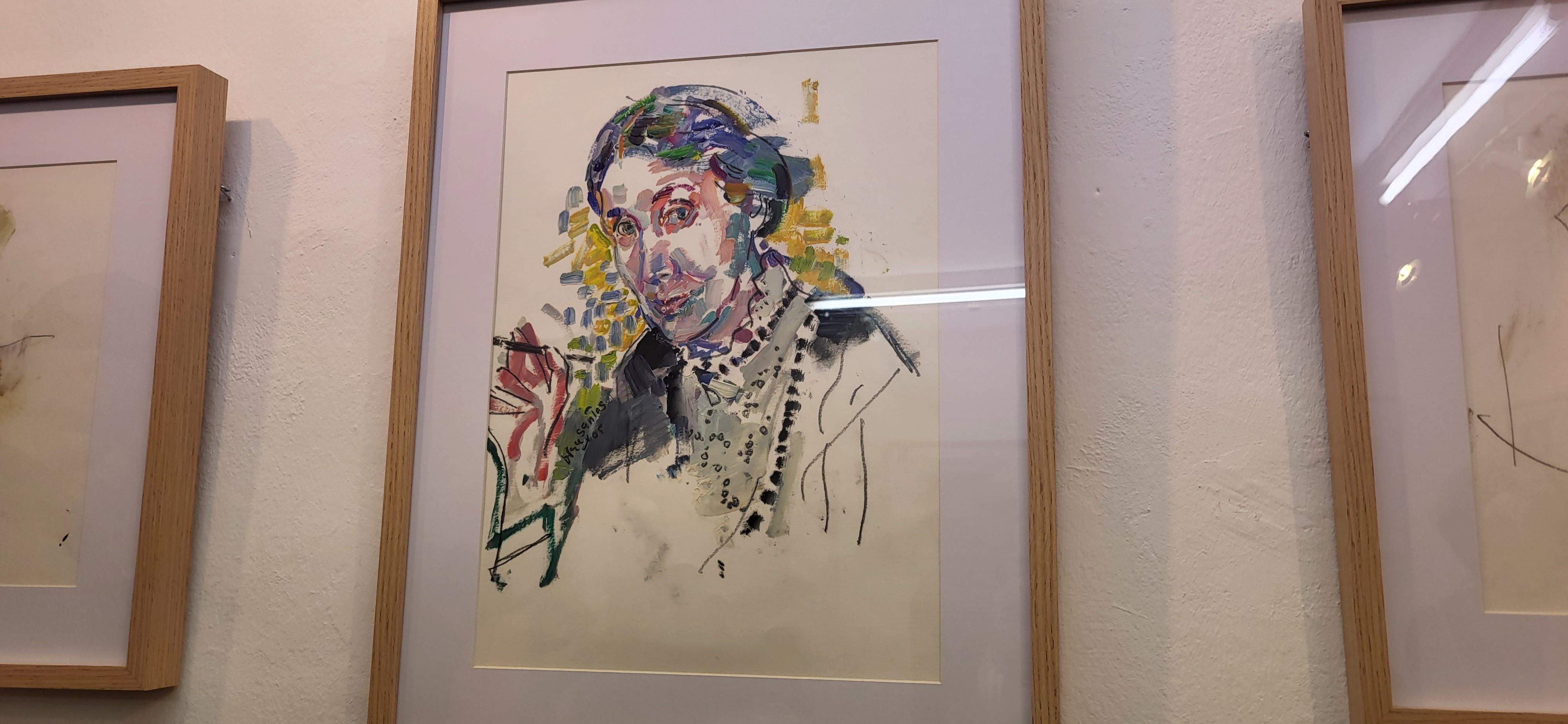 Inauguración de la exposición de Grau Santos en la librería Anónima de Huesca. Foto Myriam Martínez