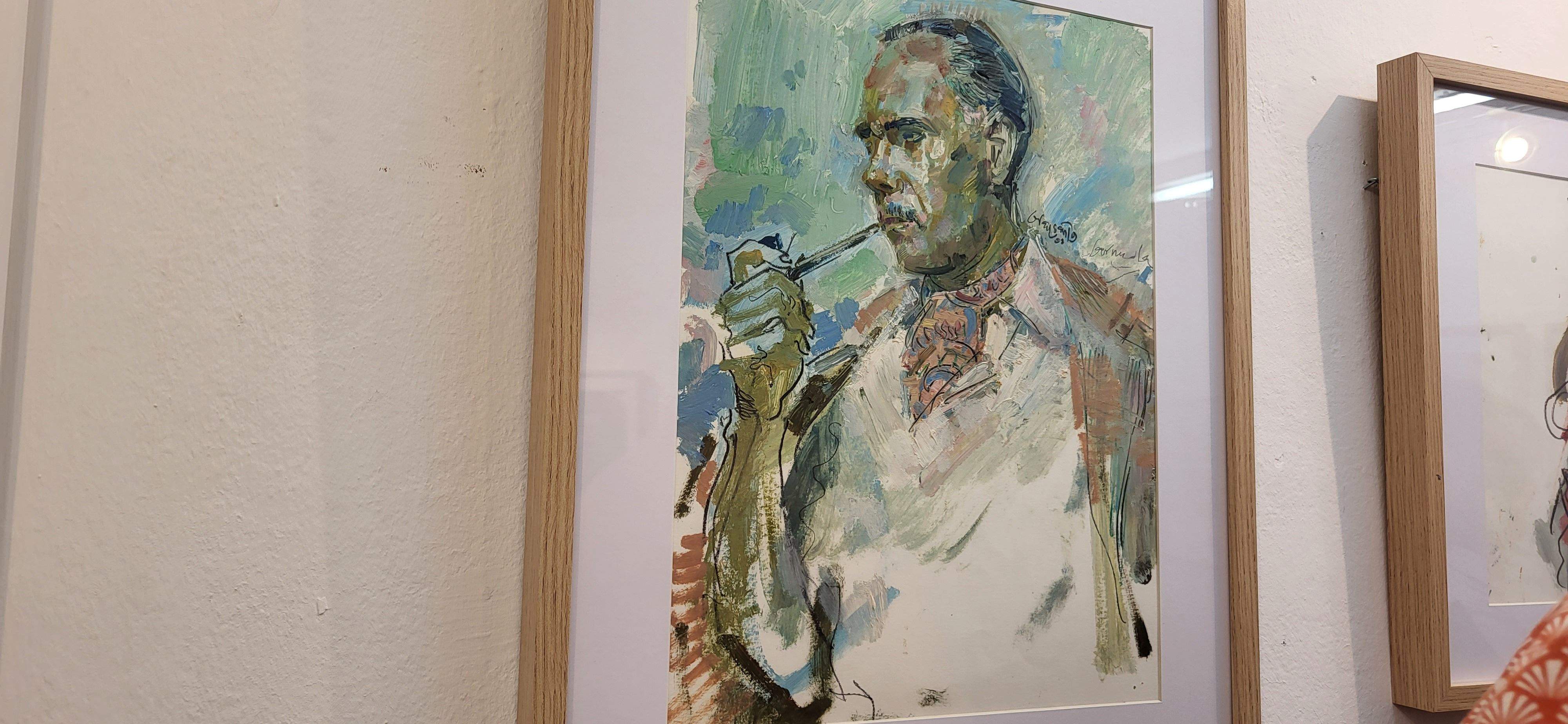 Inauguración de la exposición de Grau Santos en la librería Anónima de Huesca. Foto Myriam Martínez