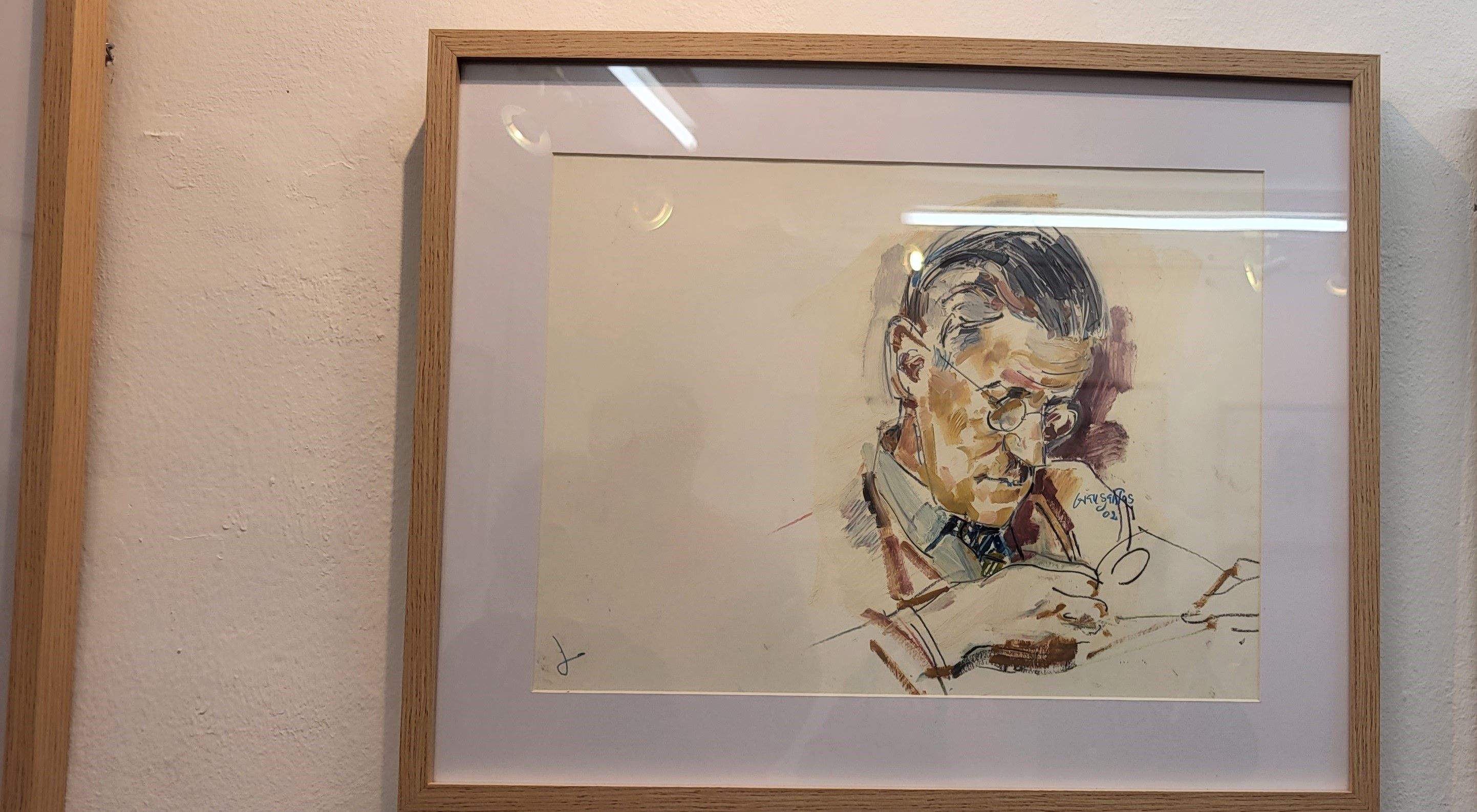 Inauguración de la exposición de Grau Santos en la librería Anónima de Huesca. Foto Myriam Martínez