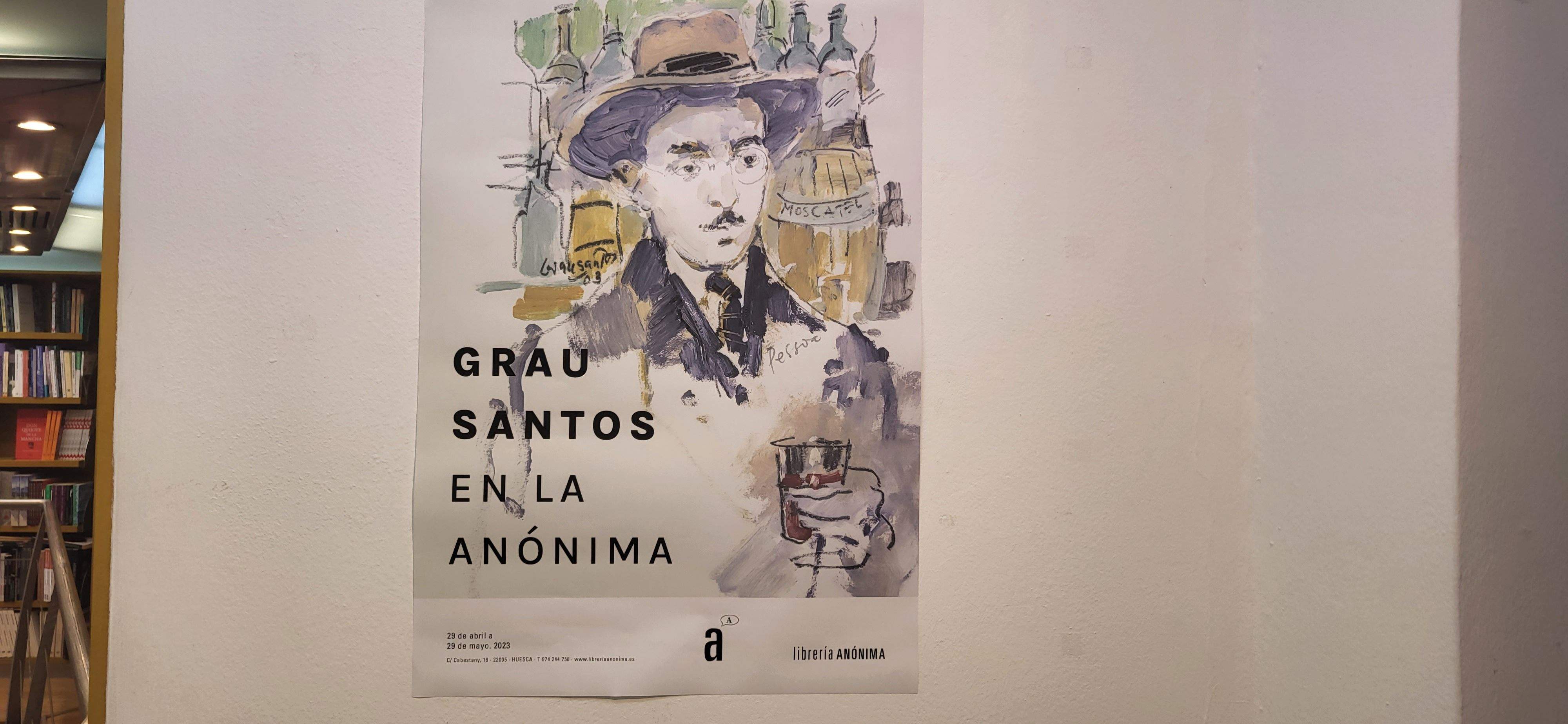 Inauguración de la exposición de Grau Santos en la librería Anónima de Huesca. Foto Myriam Martínez