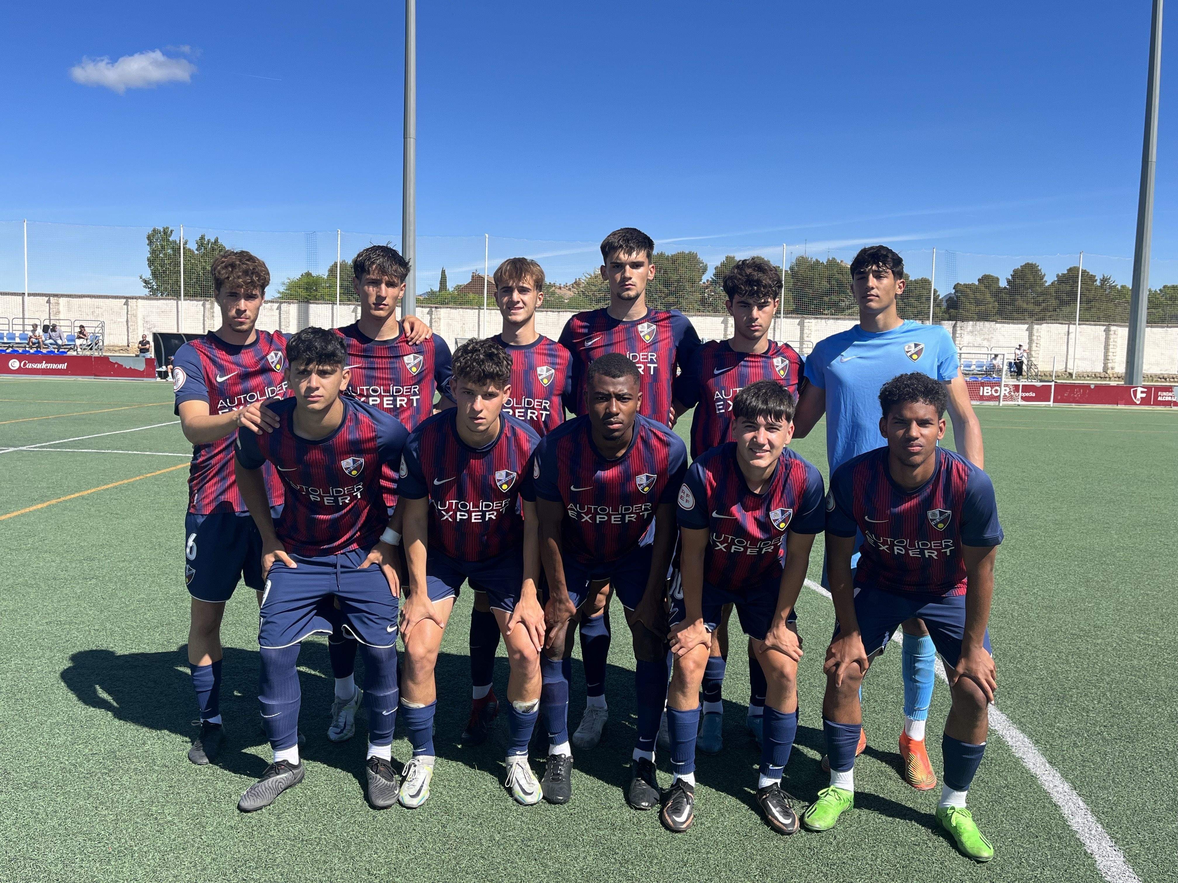 Once del Huesca División de Honor Juvenil este domingo ante el San Francisco. Foto: Adrián Mora