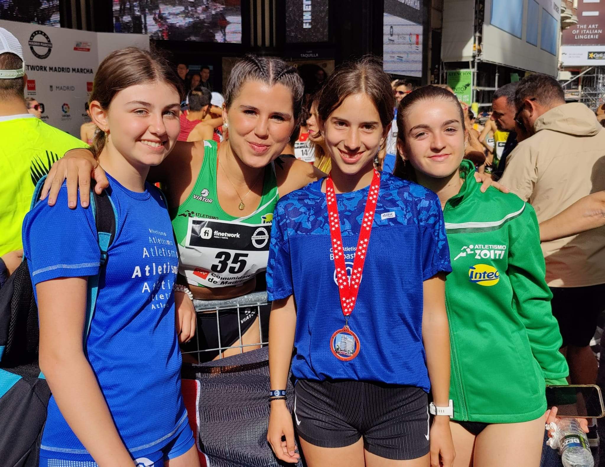 Eva Rico junto con Clara Lacoma, Natlia Lleyda y Sara Latorre este domingo en Madrid.