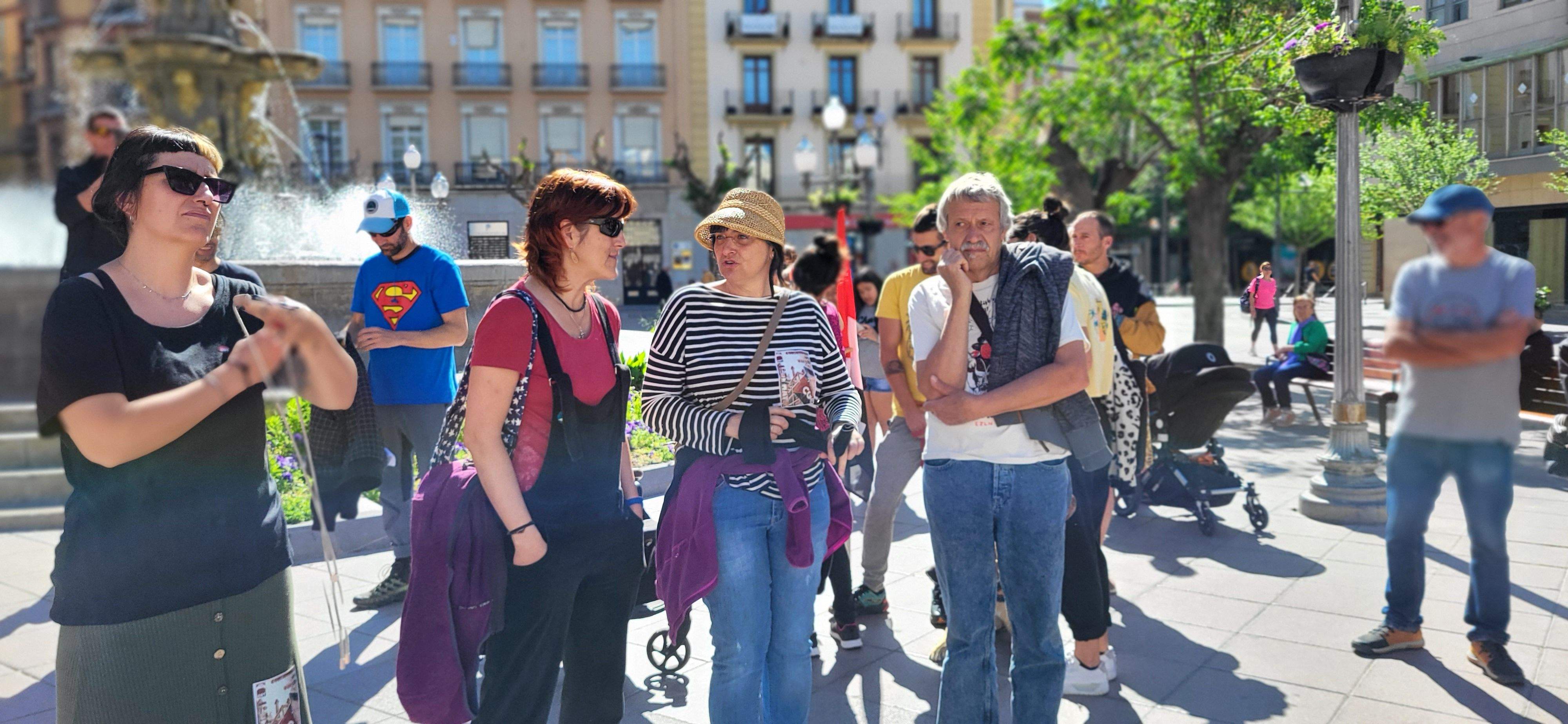 Concentración de CNT y CGT en el Primero de Mayo en Huesca. Foto: Mercedes Manterola