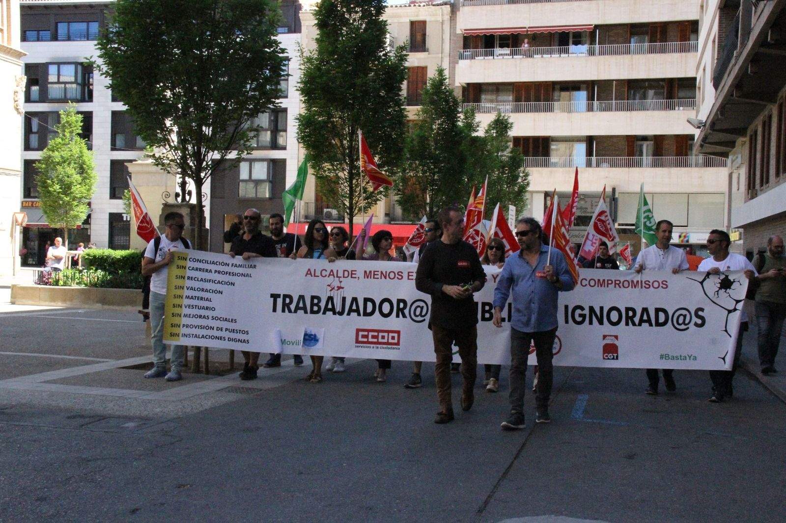 Manifestación del Primero de Mayo de UGT y CCOO en Huesca. Foto Carlos Neofato