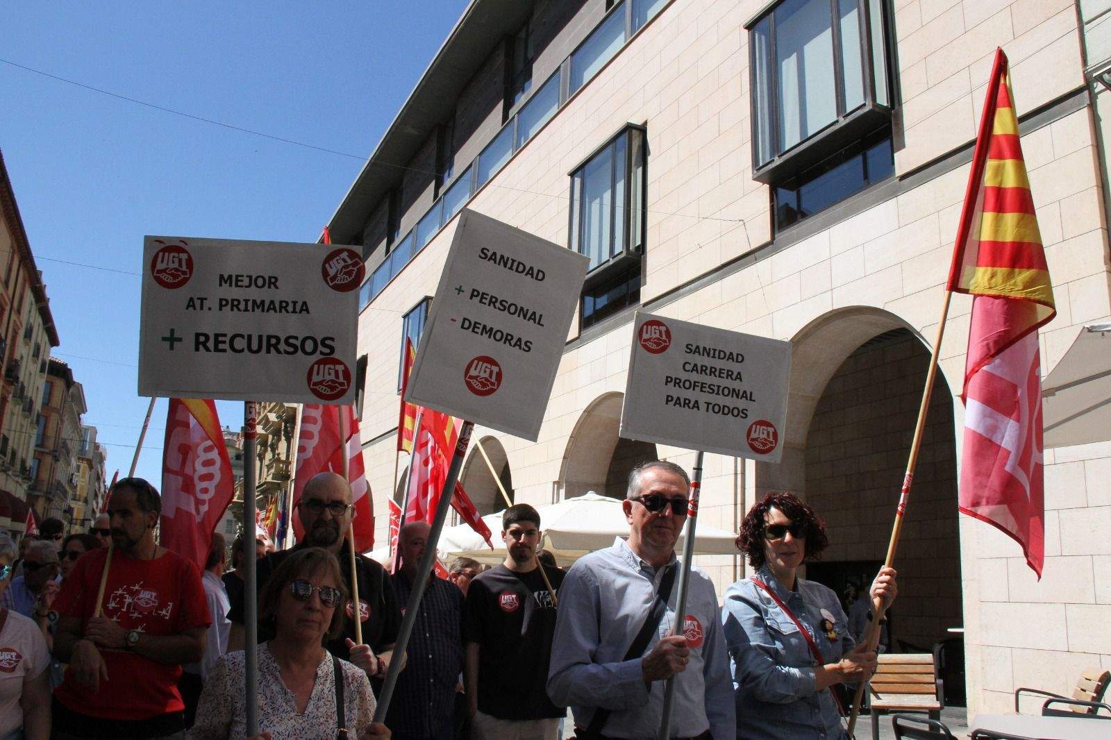 Manifestación del Primero de Mayo de UGT y CCOO en Huesca. Foto Carlos Neofato