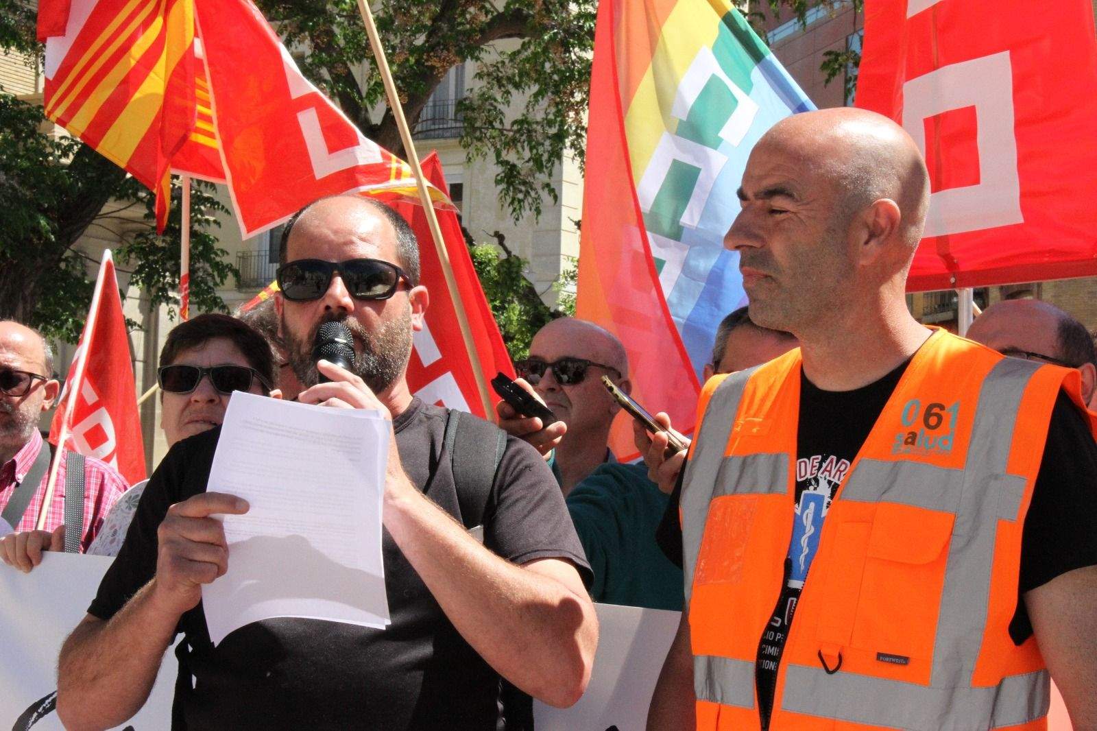 Manifestación del Primero de Mayo de UGT y CCOO en Huesca. Foto Carlos Neofato