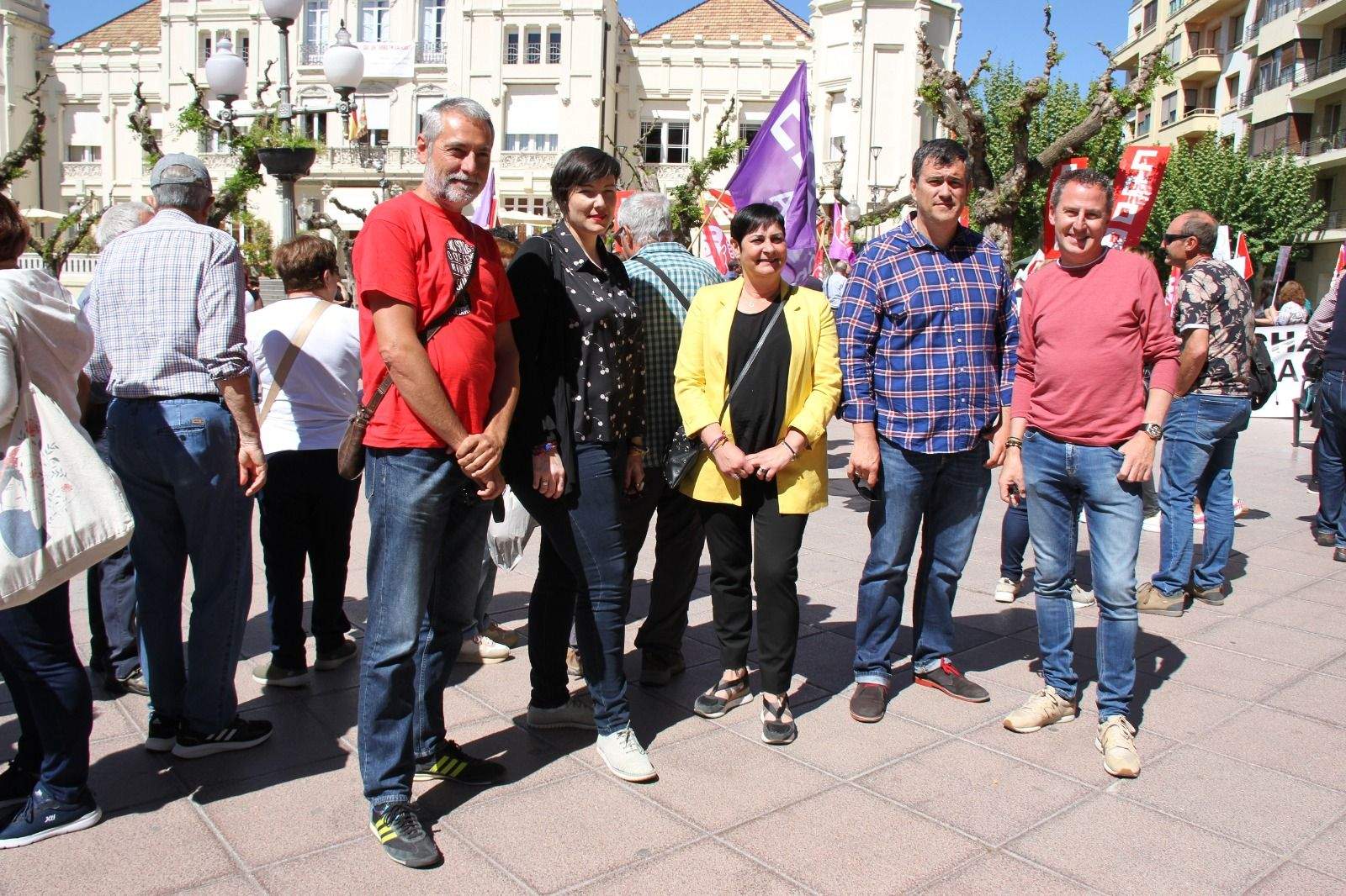 Manifestación del Primero de Mayo de UGT y CCOO en Huesca. Foto Carlos Neofato