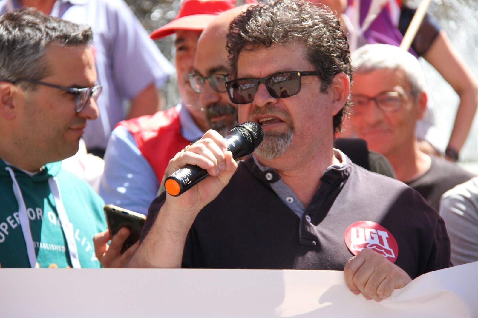 Manifestación del Primero de Mayo de UGT y CCOO en Huesca. Foto Carlos Neofato