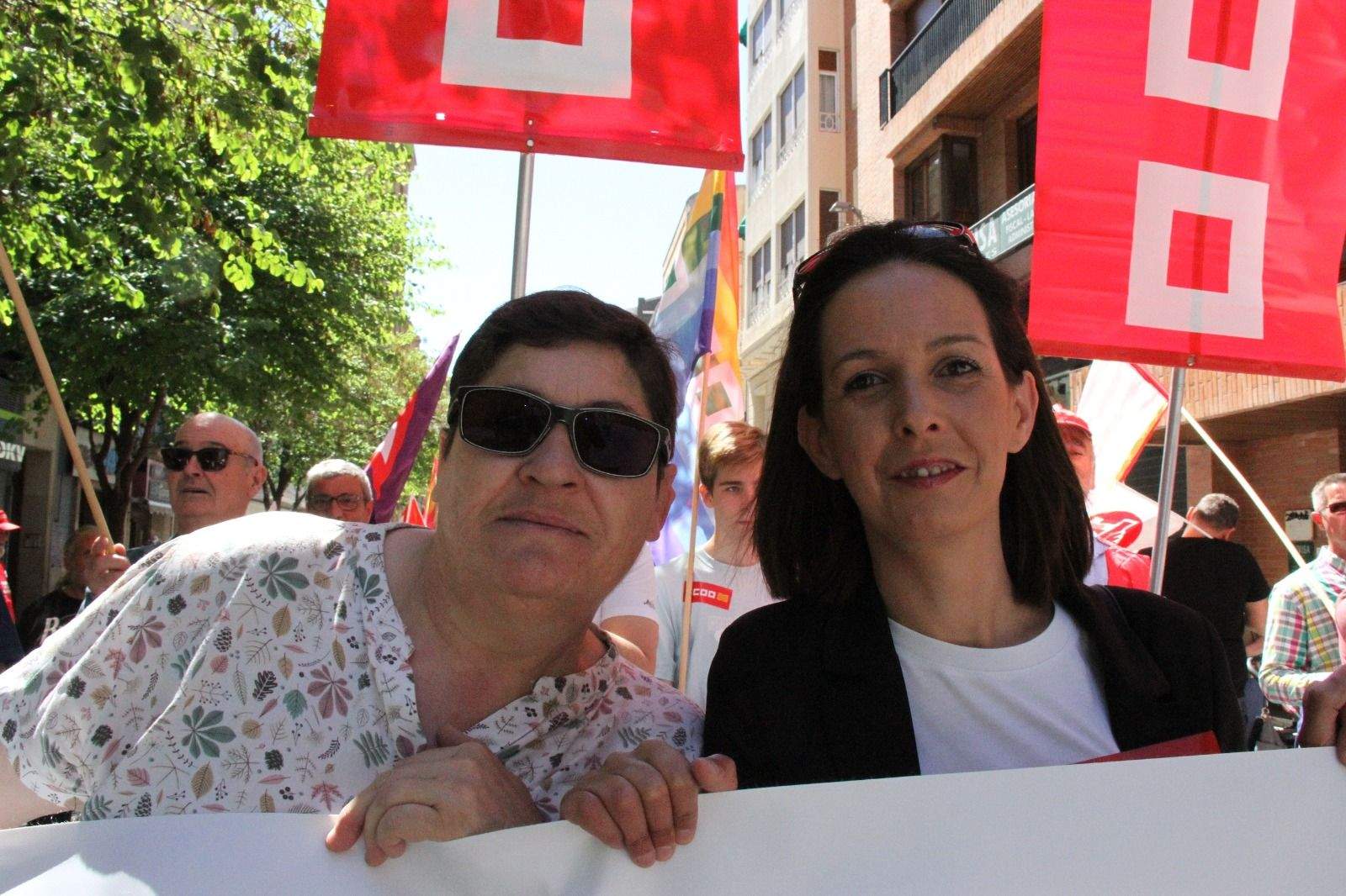 Manifestación del Primero de Mayo de UGT y CCOO en Huesca. Foto Carlos Neofato