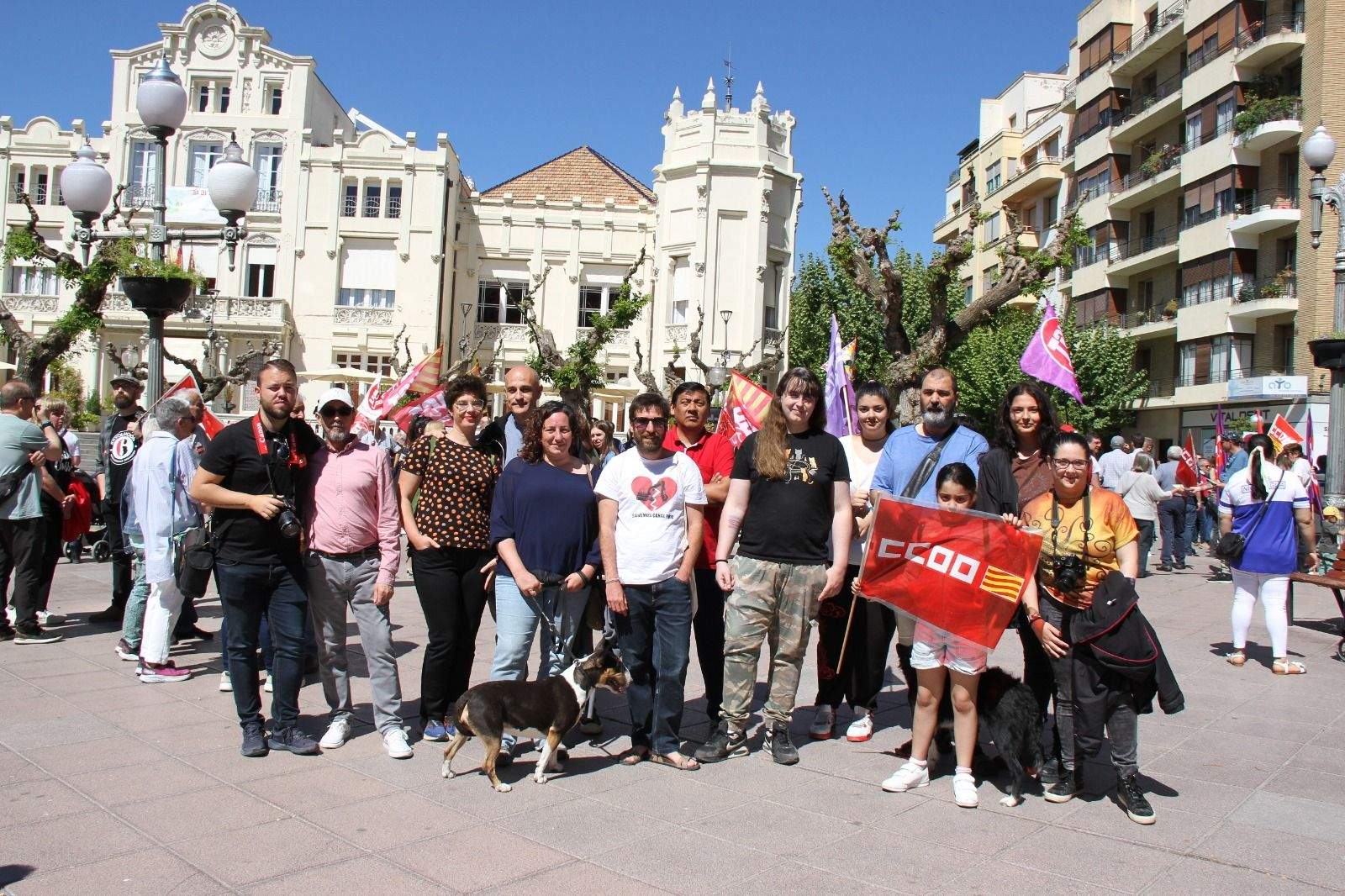Manifestación del Primero de Mayo de UGT y CCOO en Huesca. Foto Carlos Neofato