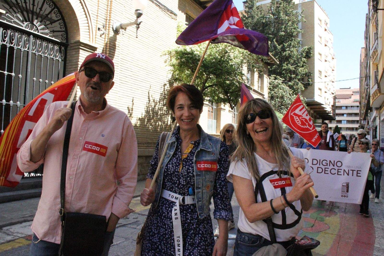 Manifestación del Primero de Mayo de UGT y CCOO en Huesca. Foto Carlos Neofato