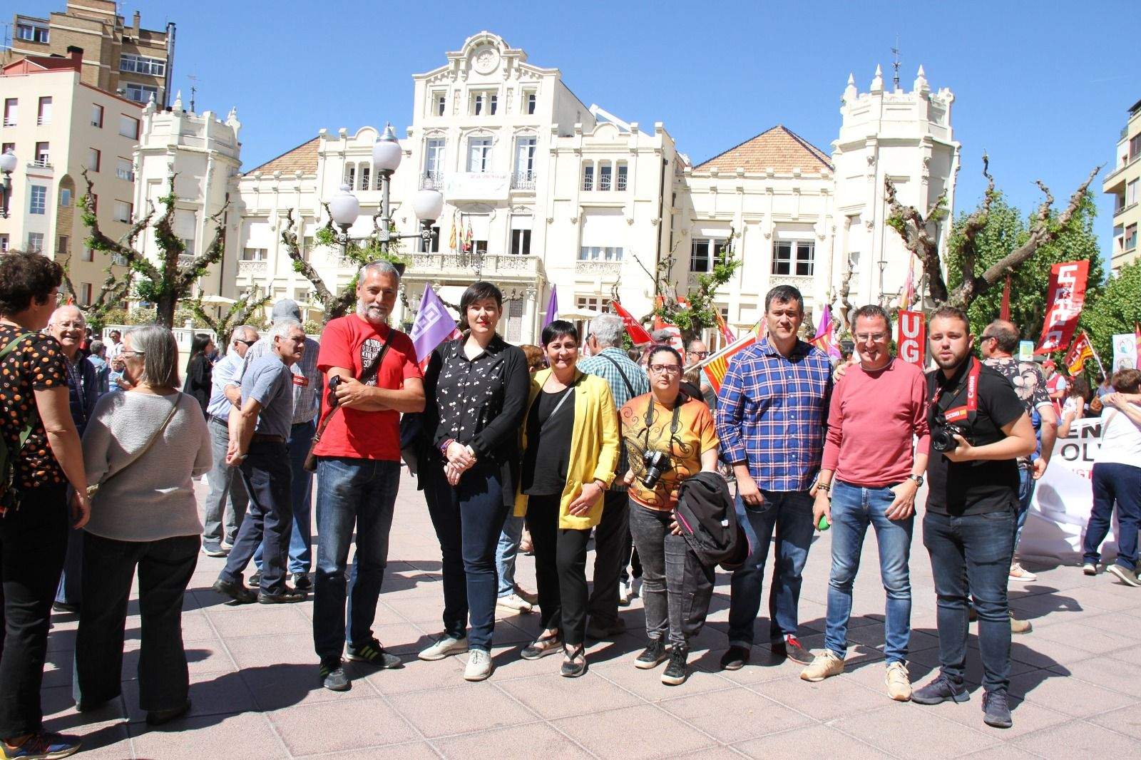 Manifestación del Primero de Mayo de UGT y CCOO en Huesca. Foto Carlos Neofato