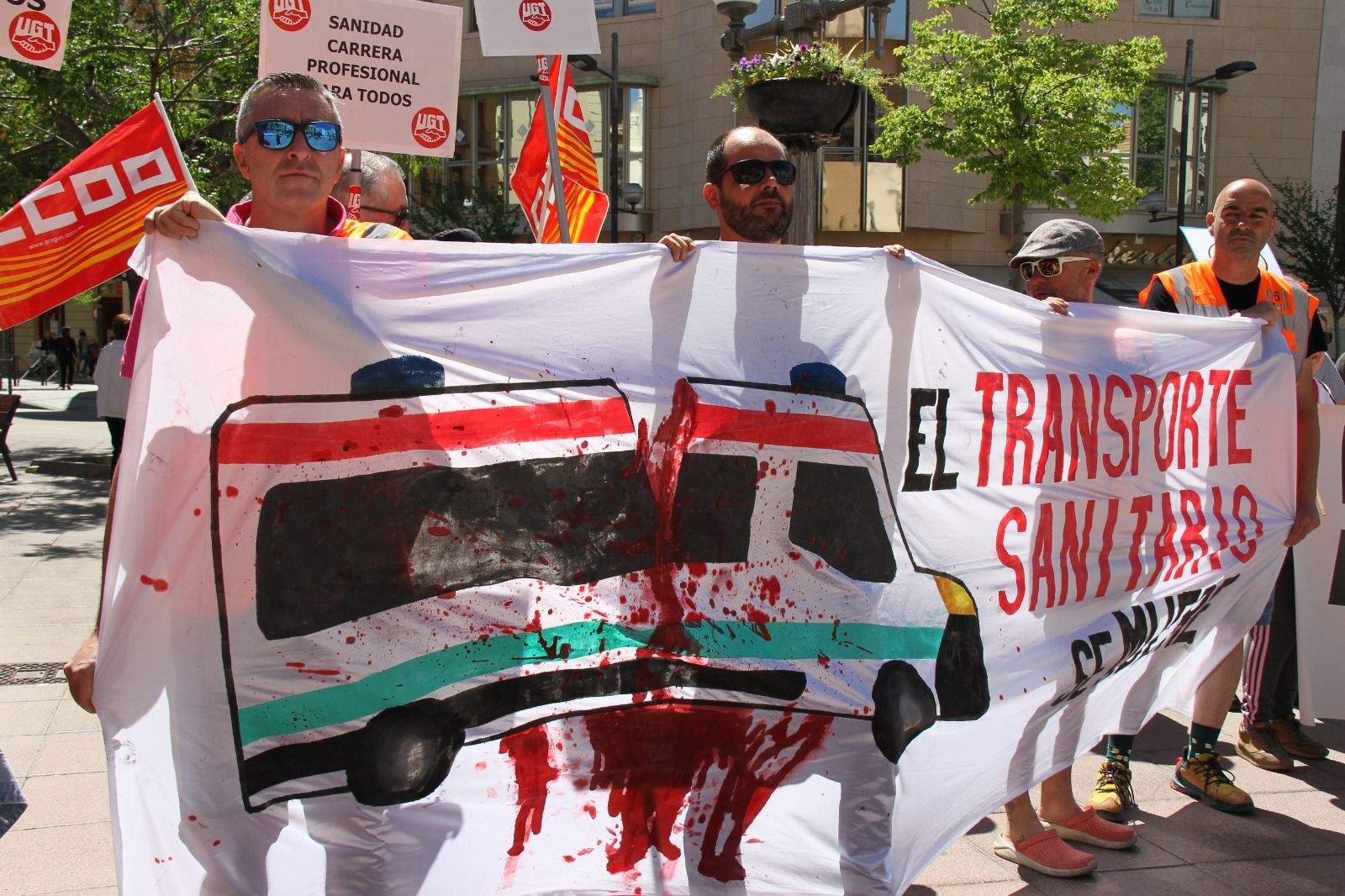 Manifestación del Primero de Mayo de UGT y CCOO en Huesca. Foto Carlos Neofato