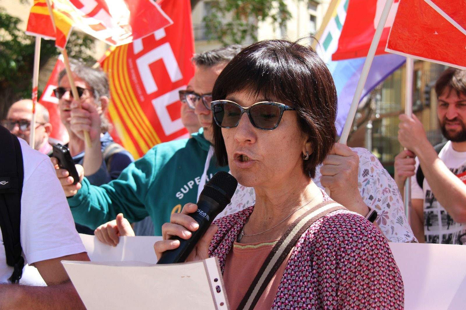 Manifestación del Primero de Mayo de UGT y CCOO en Huesca. Foto Carlos Neofato