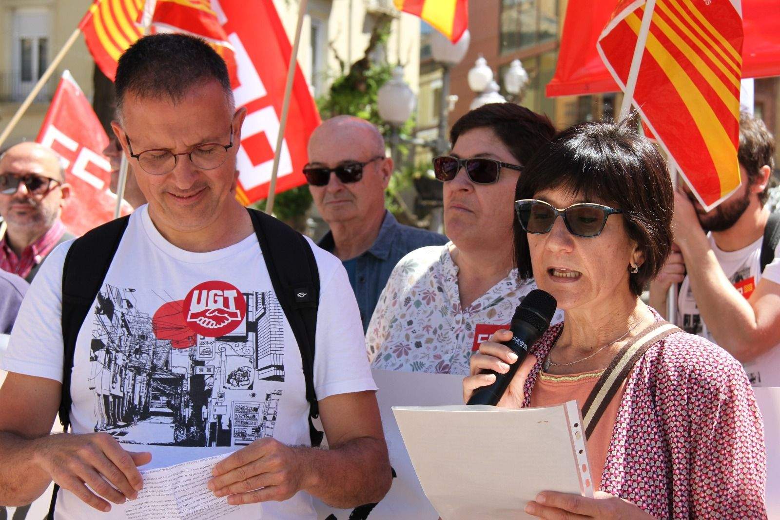 Manifestación del Primero de Mayo de UGT y CCOO en Huesca. Foto Carlos Neofato