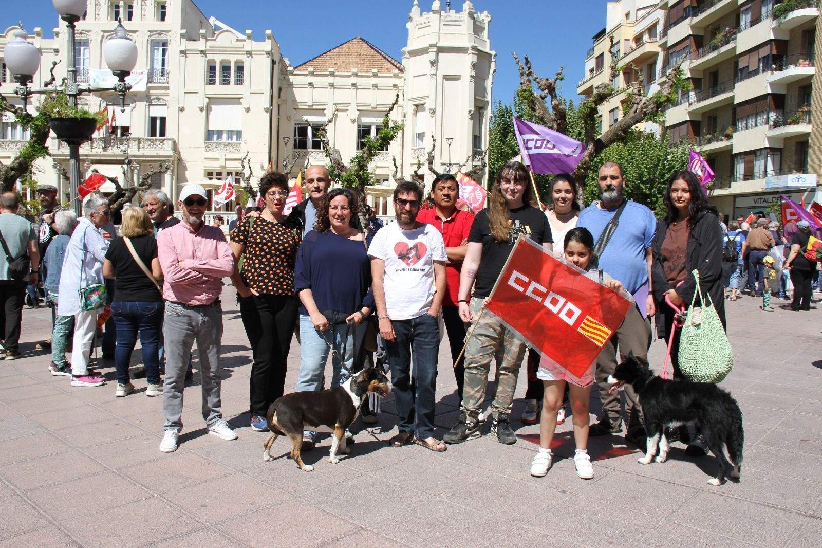Manifestación del Primero de Mayo de UGT y CCOO en Huesca. Foto Carlos Neofato
