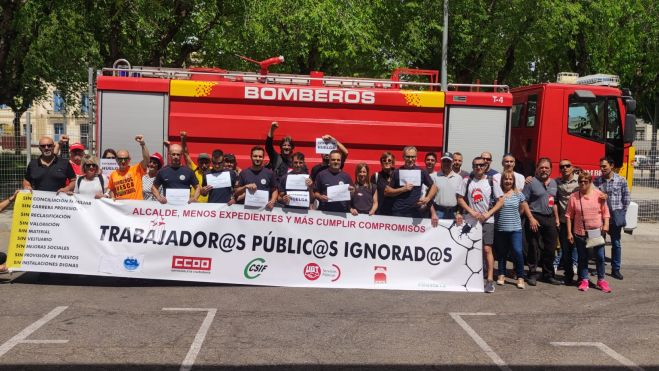 Concentración de los Bomberos de Huesca.
