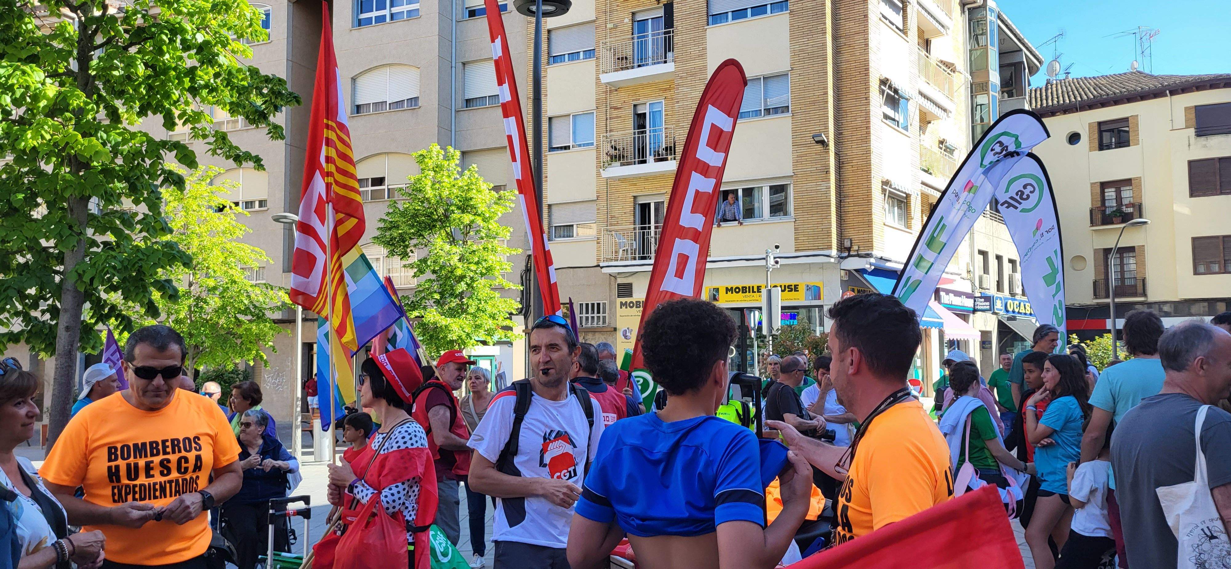 Manifestación de trabajadores municipales de Huesca. Foto: Mercedes Manterola