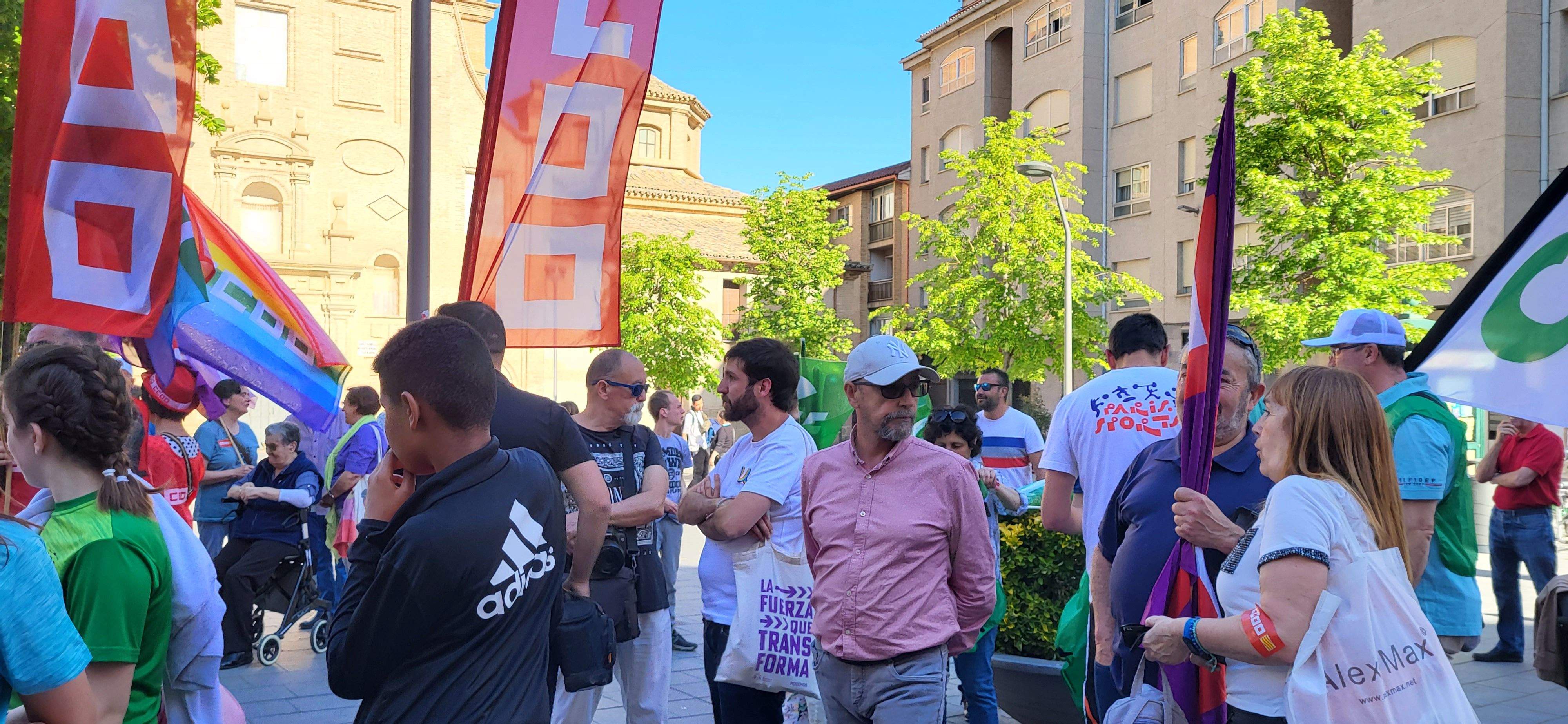 Manifestación de trabajadores municipales de Huesca. Foto: Mercedes Manterola