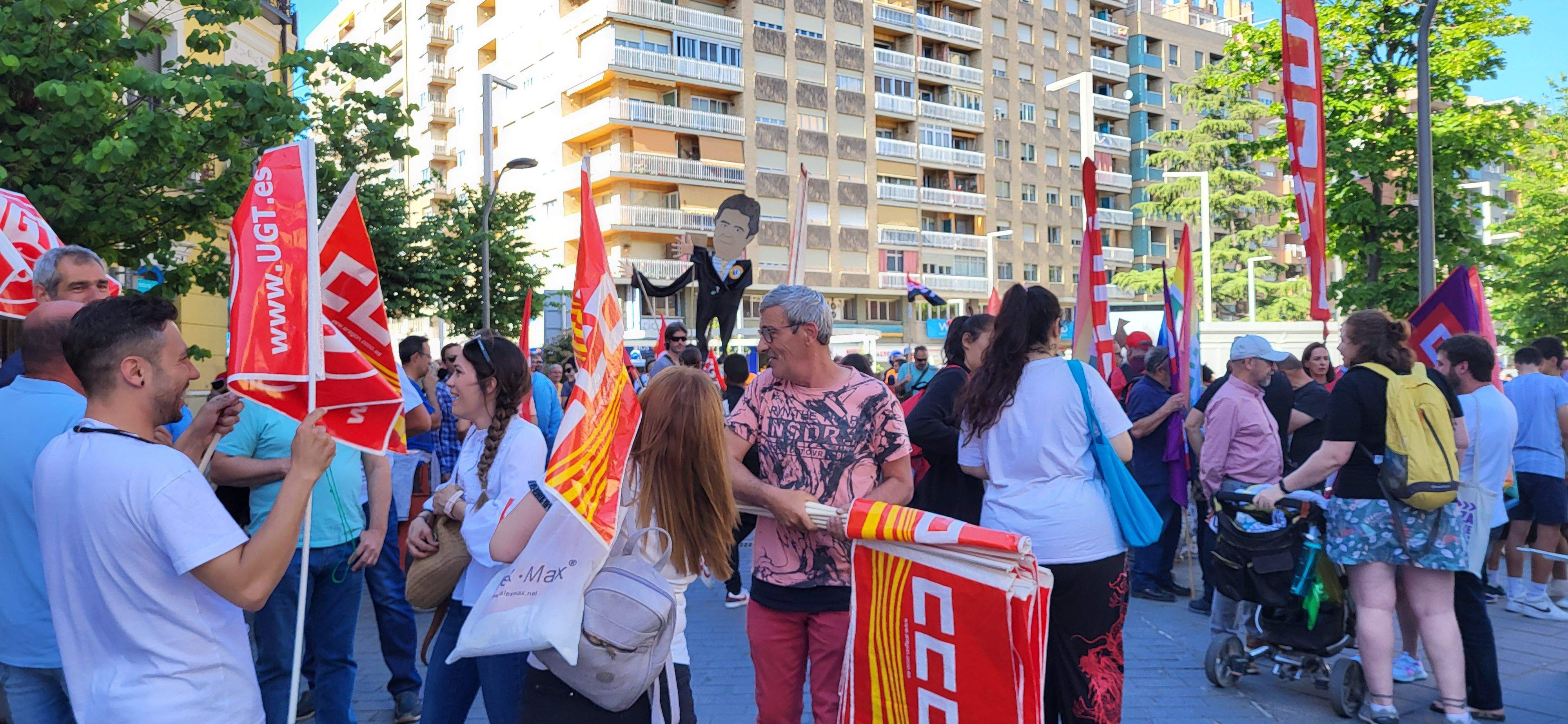 Manifestación de trabajadores municipales de Huesca. Foto: Mercedes Manterola