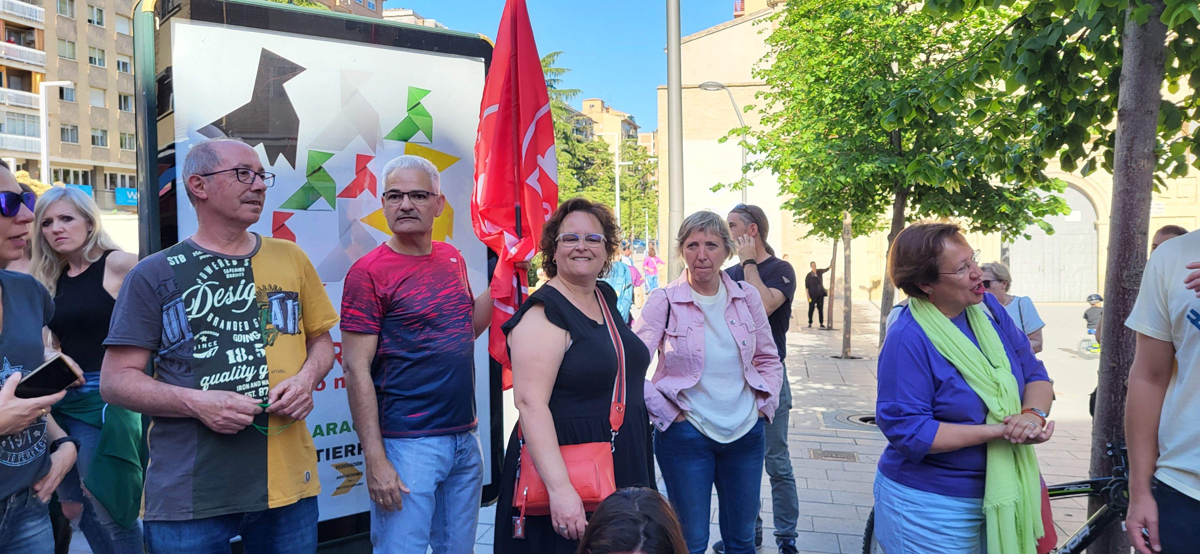 Manifestación de trabajadores municipales de Huesca. Foto: Mercedes Manterola