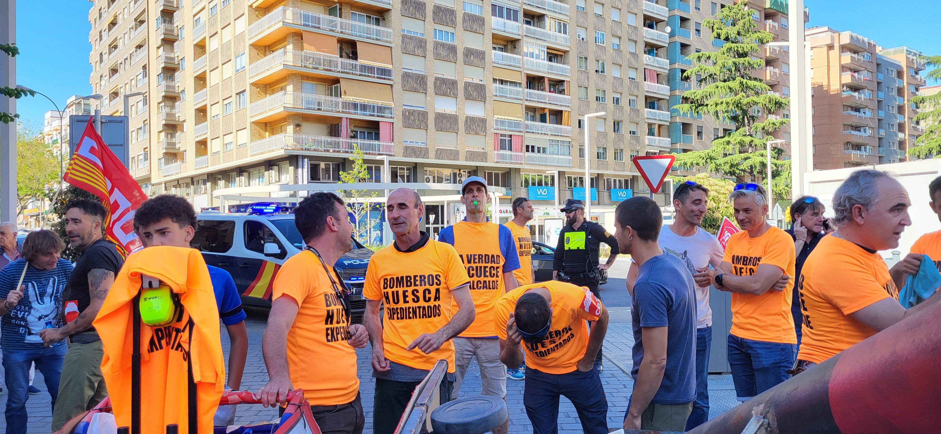 Manifestación de trabajadores municipales de Huesca. Foto: Mercedes Manterola